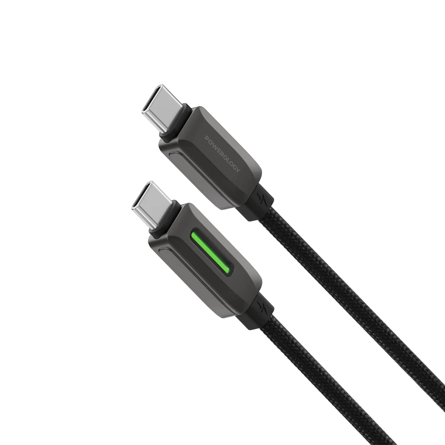 Powerology USB-C Cable - 60W PD, Braided, Black 2