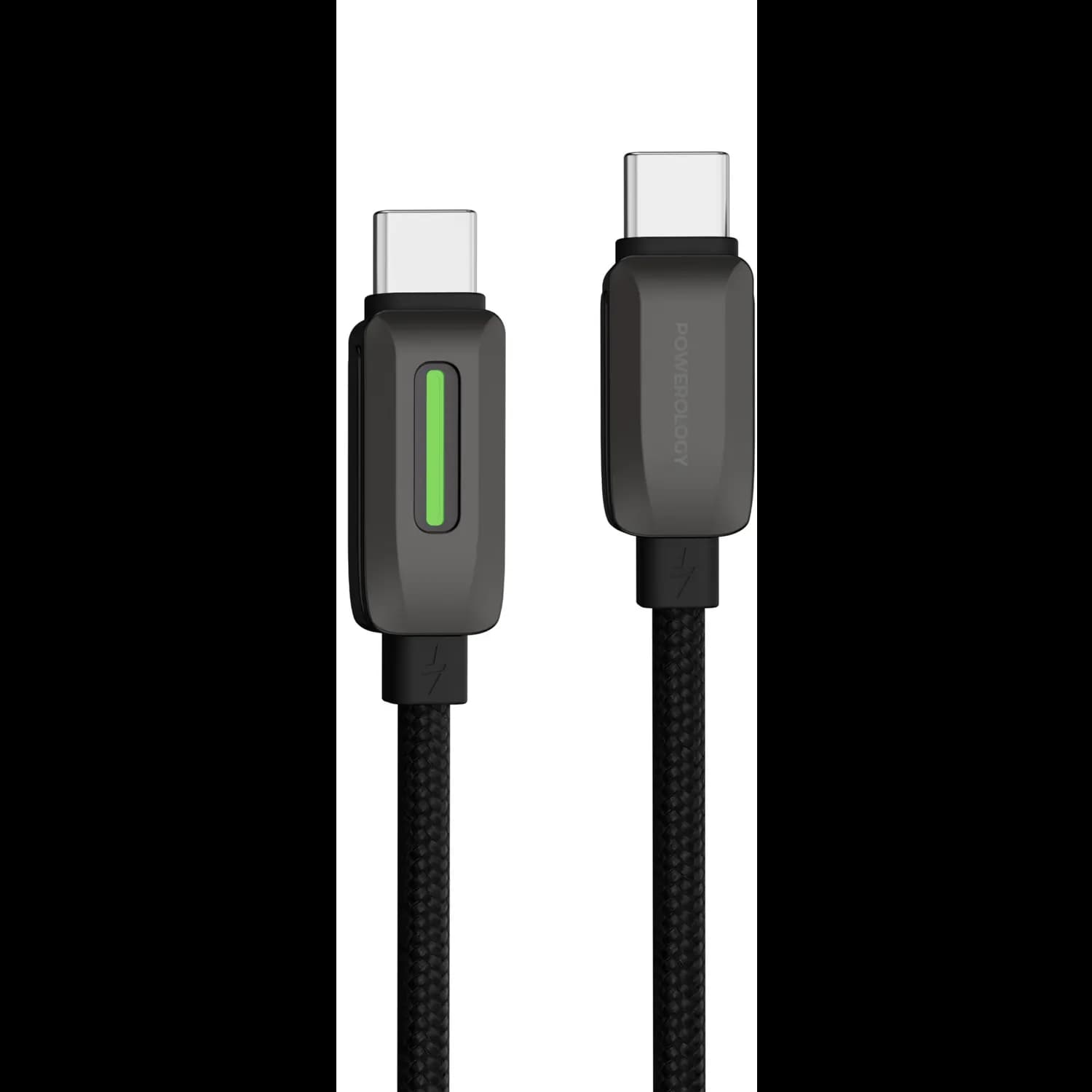 Powerology USB-C Cable - 60W PD, Braided, Black 1