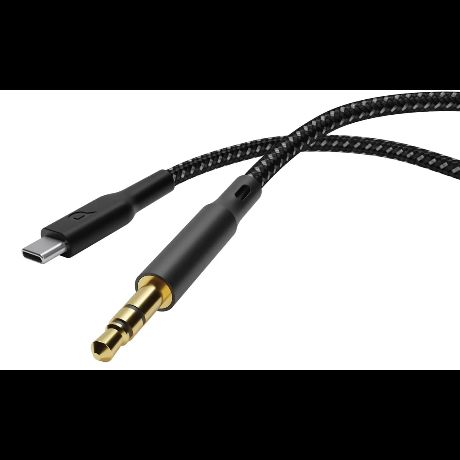 Powerology Type-C to AUX 3.5mm Cable - Braided, Black 1