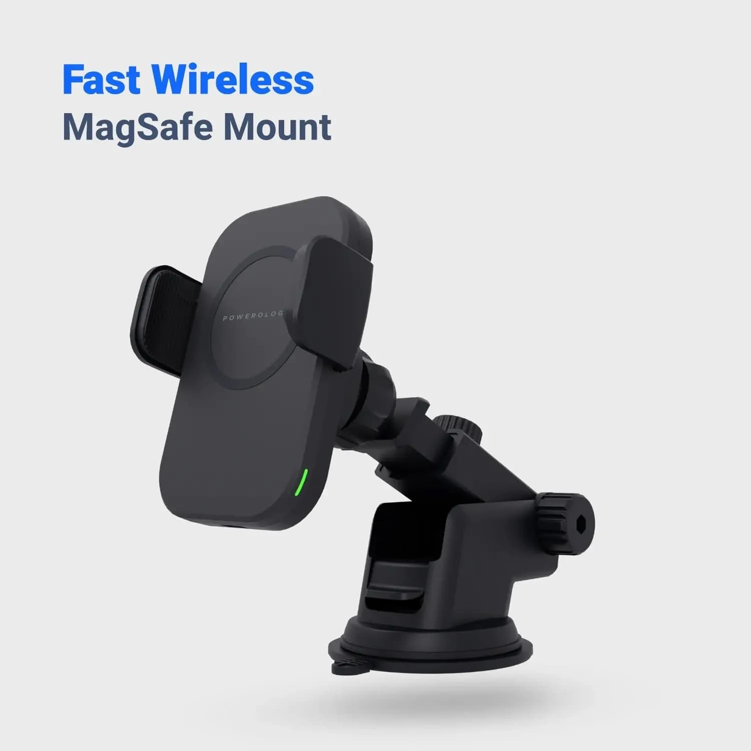 Powerology Wireless MagSafe Mount - 15W Fast Charge, Black 4