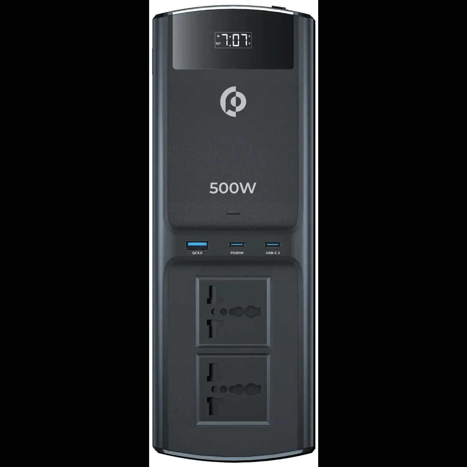 Powerology Car Inverter - 500W, Dual USB-C, Black 1 Powerology Car Inverter - 500W, Dual USB-C, Black 1