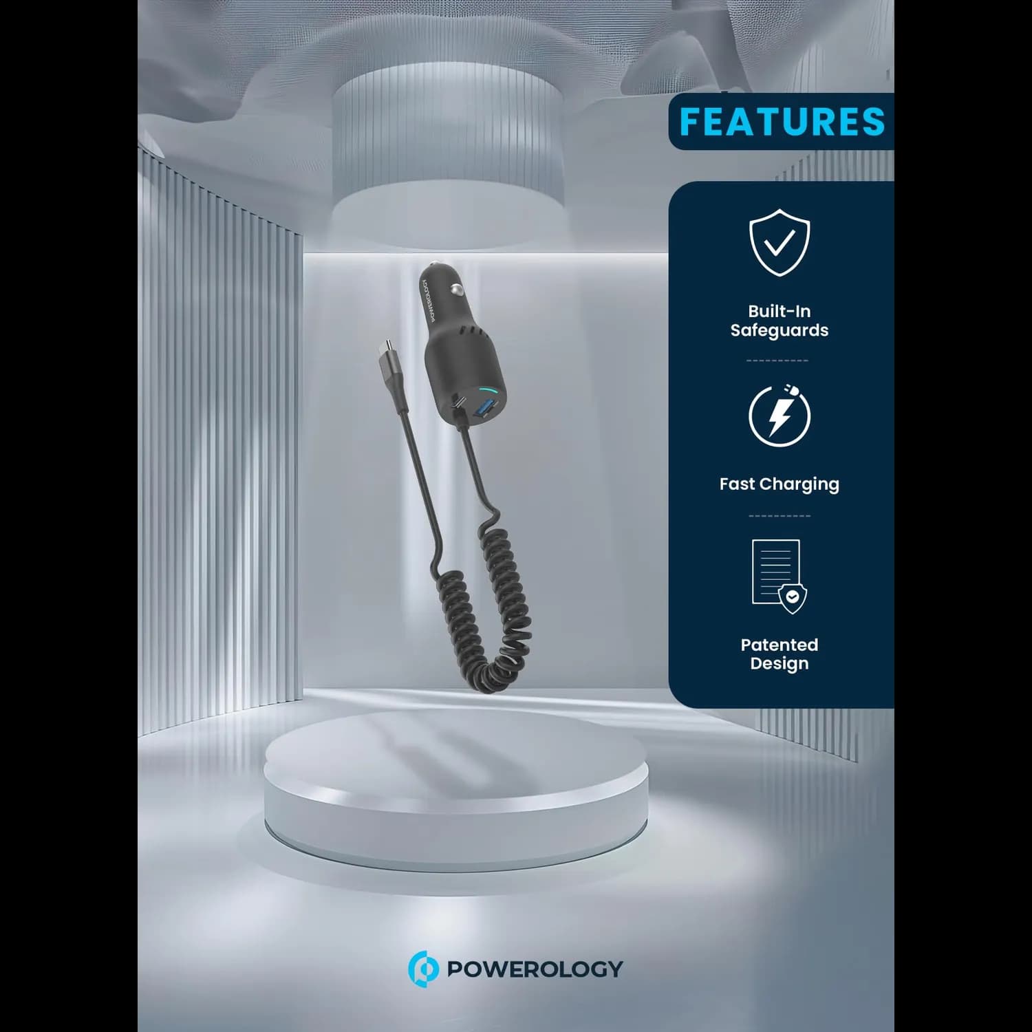 Powerology Dual Port Charger - 100W PD + 18W QC, Black 5