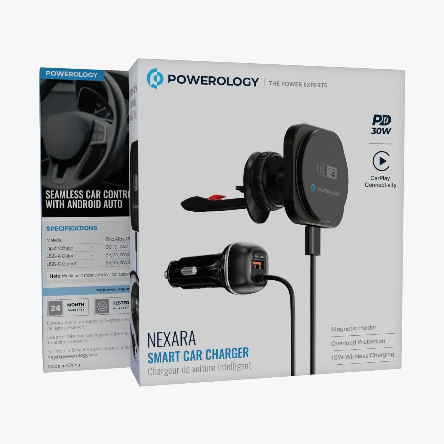 Powerology Car Charger Nexar - Smart, Black 4