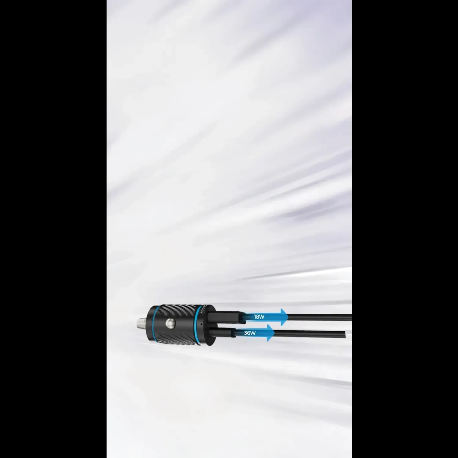 Powerology Car Charger - Dual-Port, Black 3