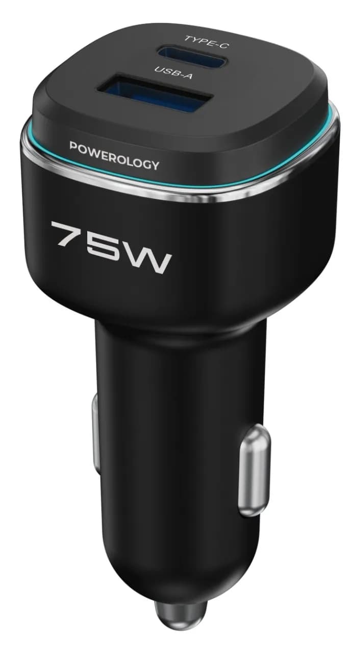 Powerology Car Charger - 75W PD/QC, Black/Grey 1 Powerology Car Charger - 75W PD/QC, Black/Grey 1