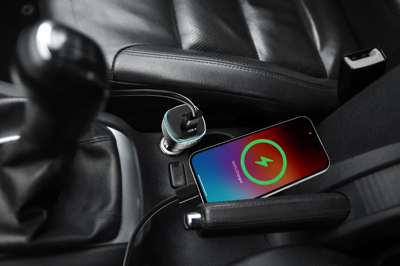 Powerology Car Charger - 75W PD/QC, Black/Grey 2