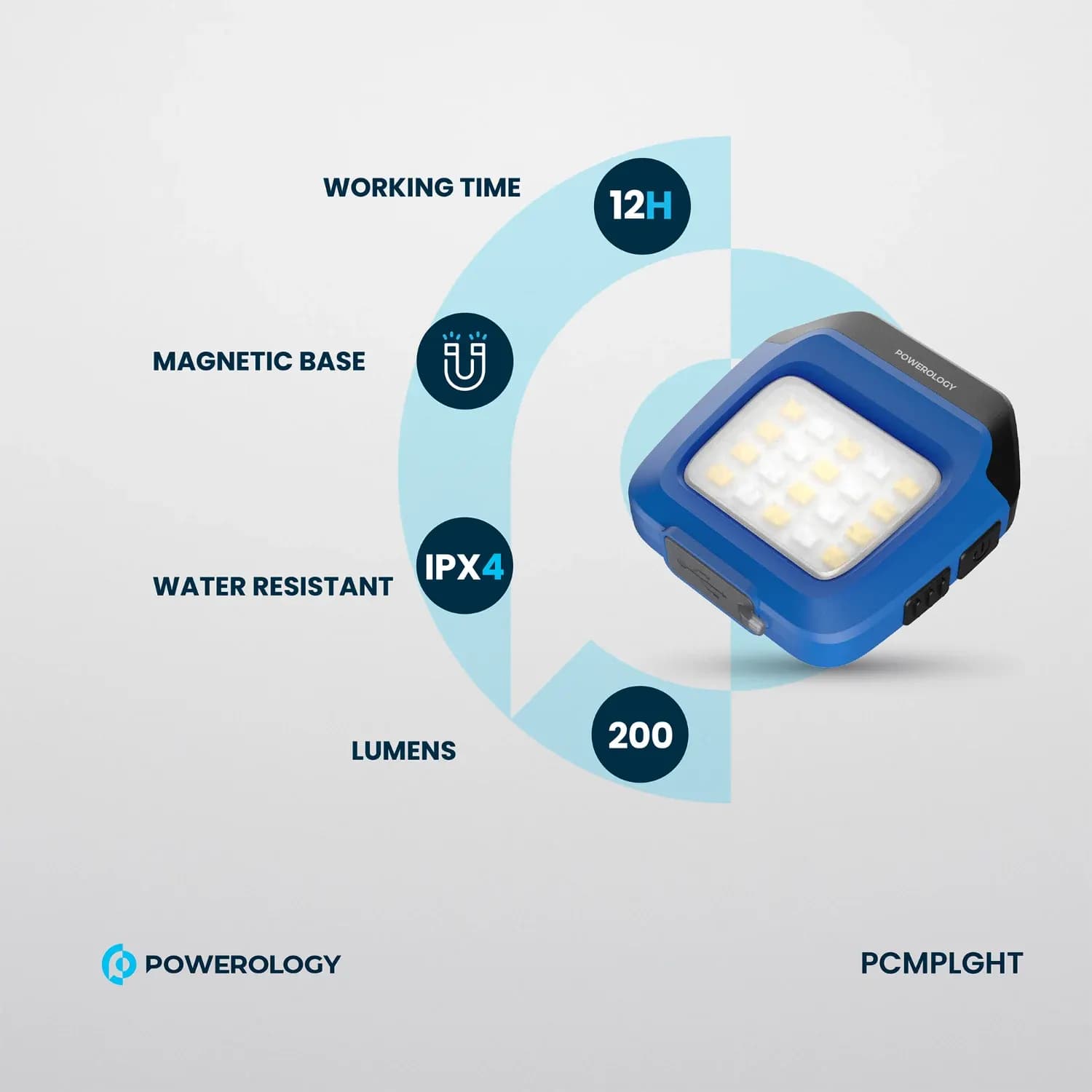 Powerology LED Light - Clip-on, Black 2