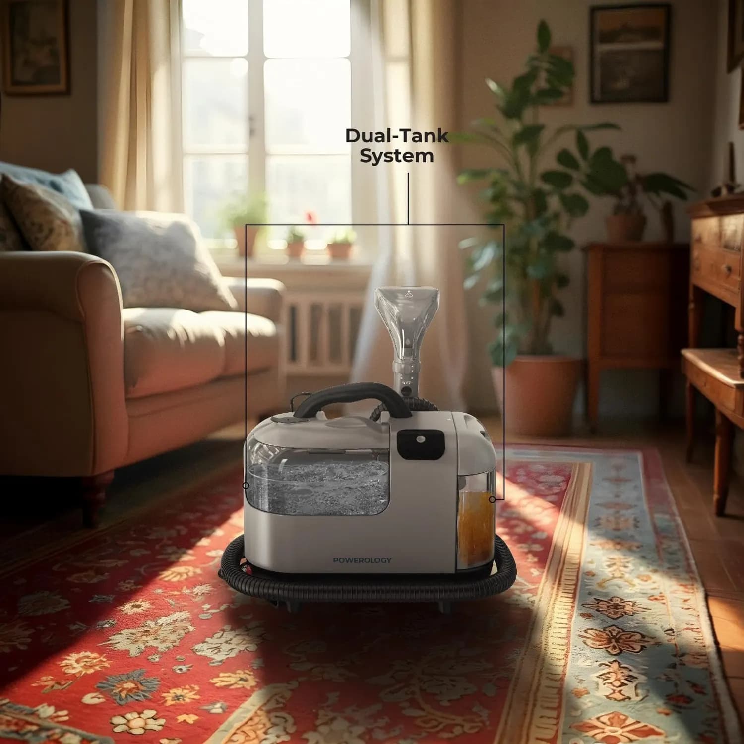 Powerology Deep Cleaner - 1200W, Hot Water & Steam, Grey 2