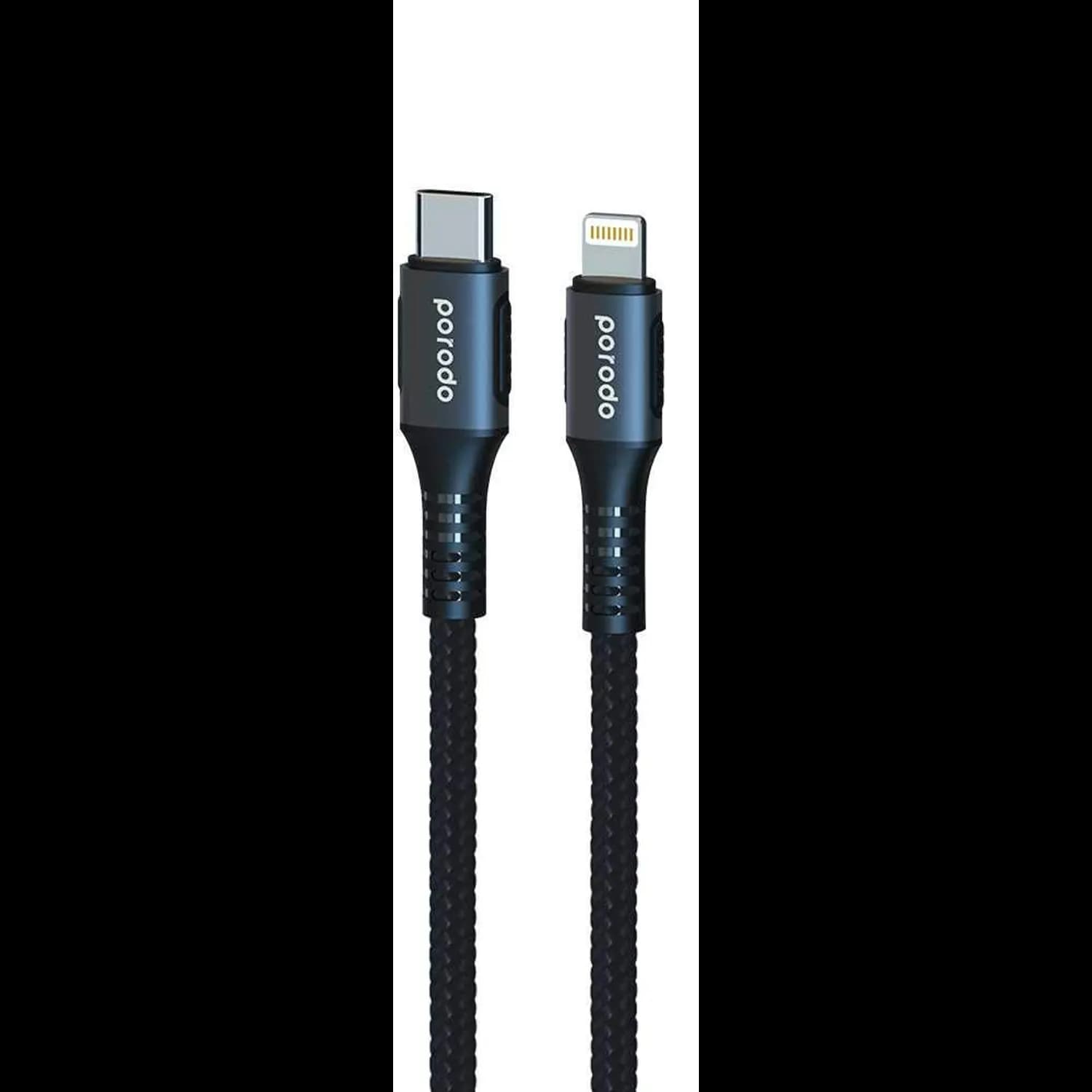 Porodo Type-C to Lightning Braided PD Cable 1.2m 3A - Black 2