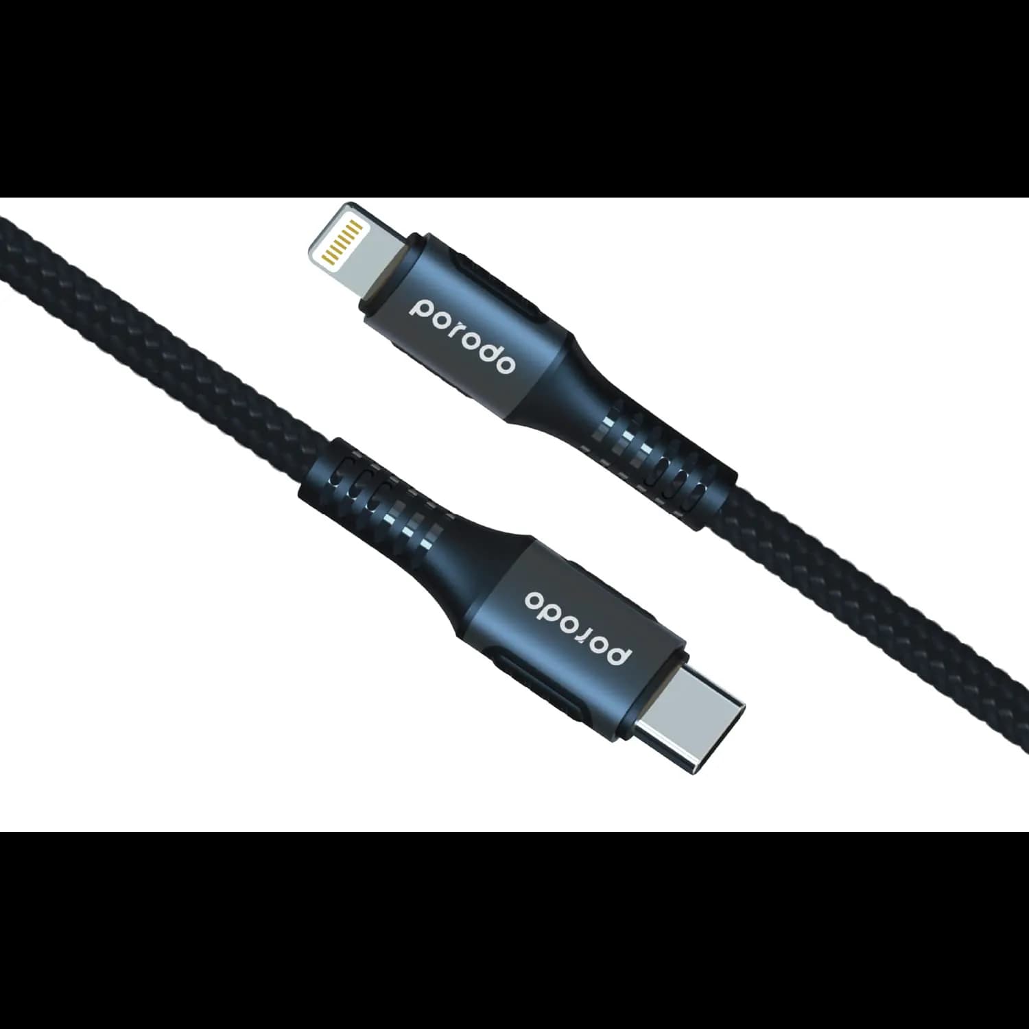 Porodo Type-C to Lightning Braided PD Cable 1.2m 3A - Black 3