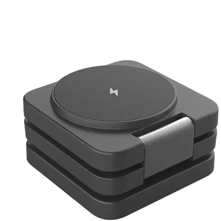 Porodo Wireless Charger - 3in1 MagSafe Foldable 15W, Black 6