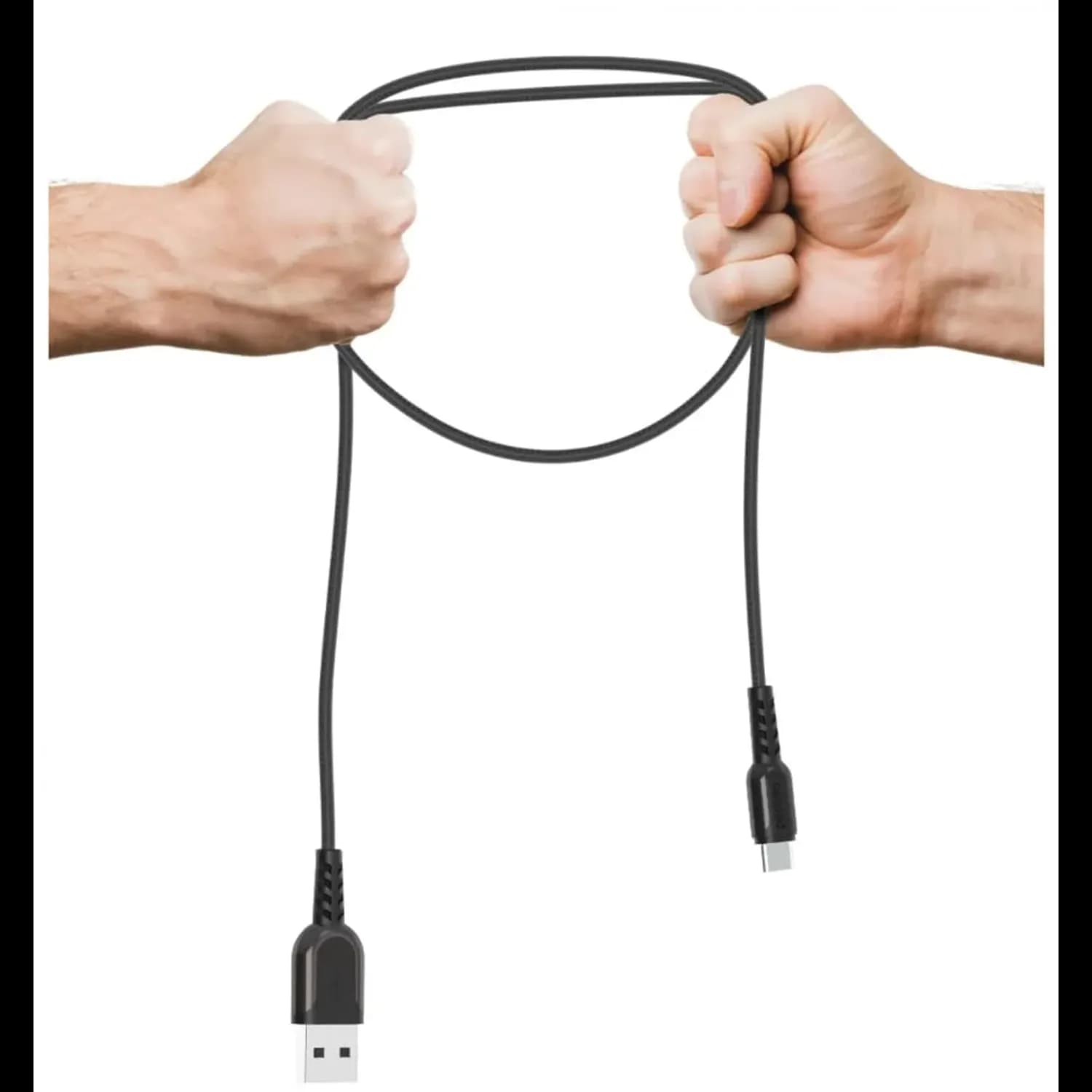 Porodo USB Type-C Cable - Metal Braided, 2.4M Fast Charging, Black 2