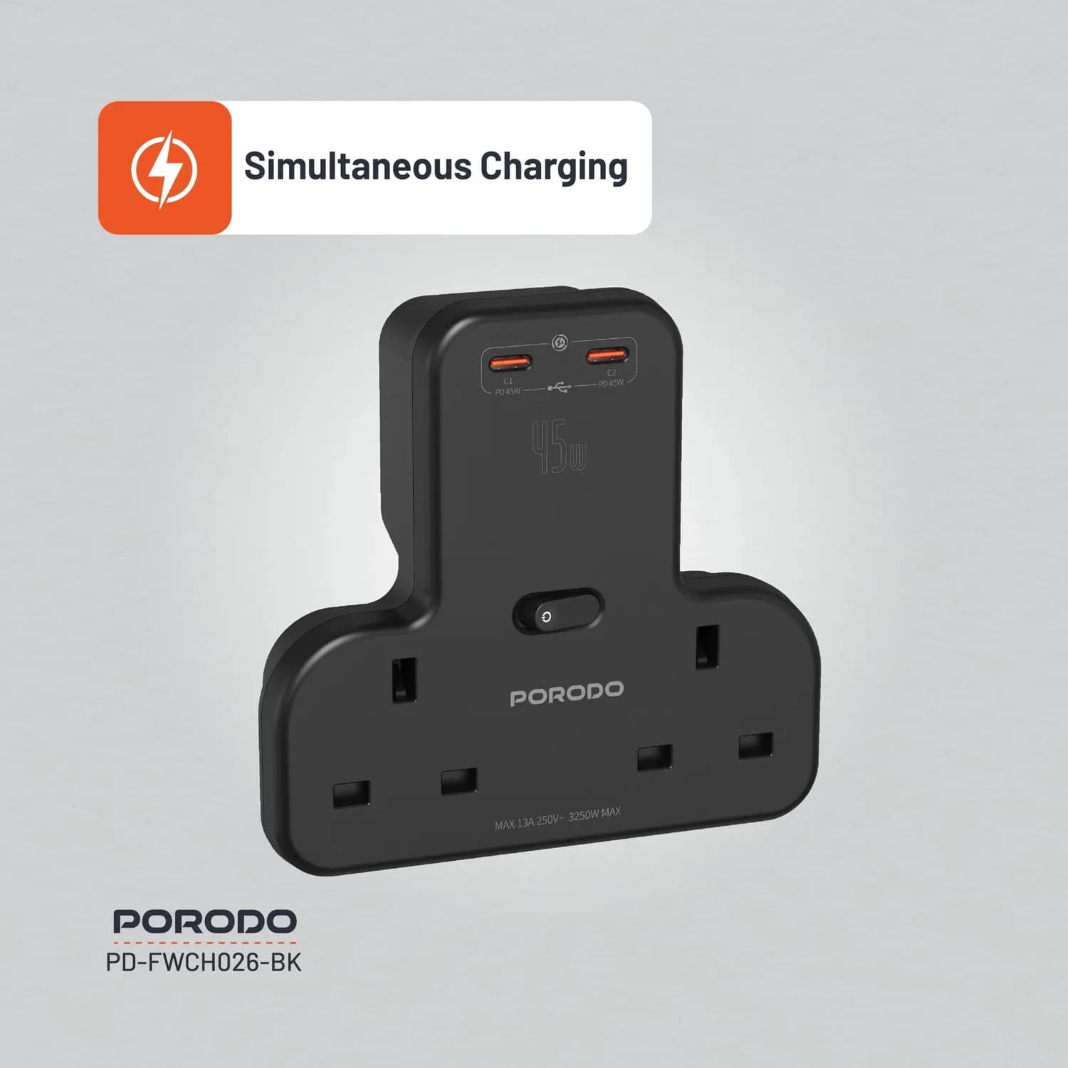 Porodo Charger - 20W USB Type-C, Black 4