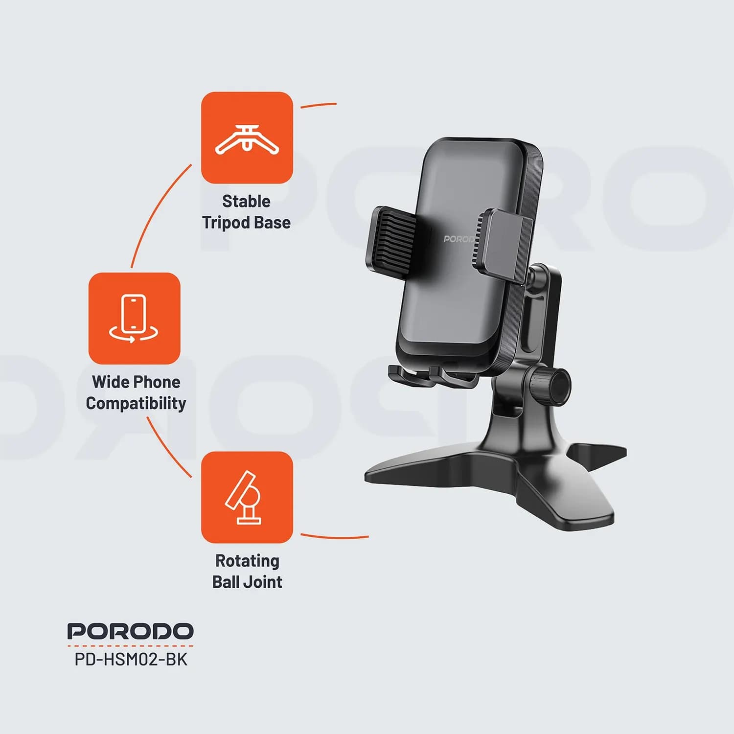 Porodo Magnetic Car Phone Stand - Dual Suction, MagSafe Compatible, Grey 4