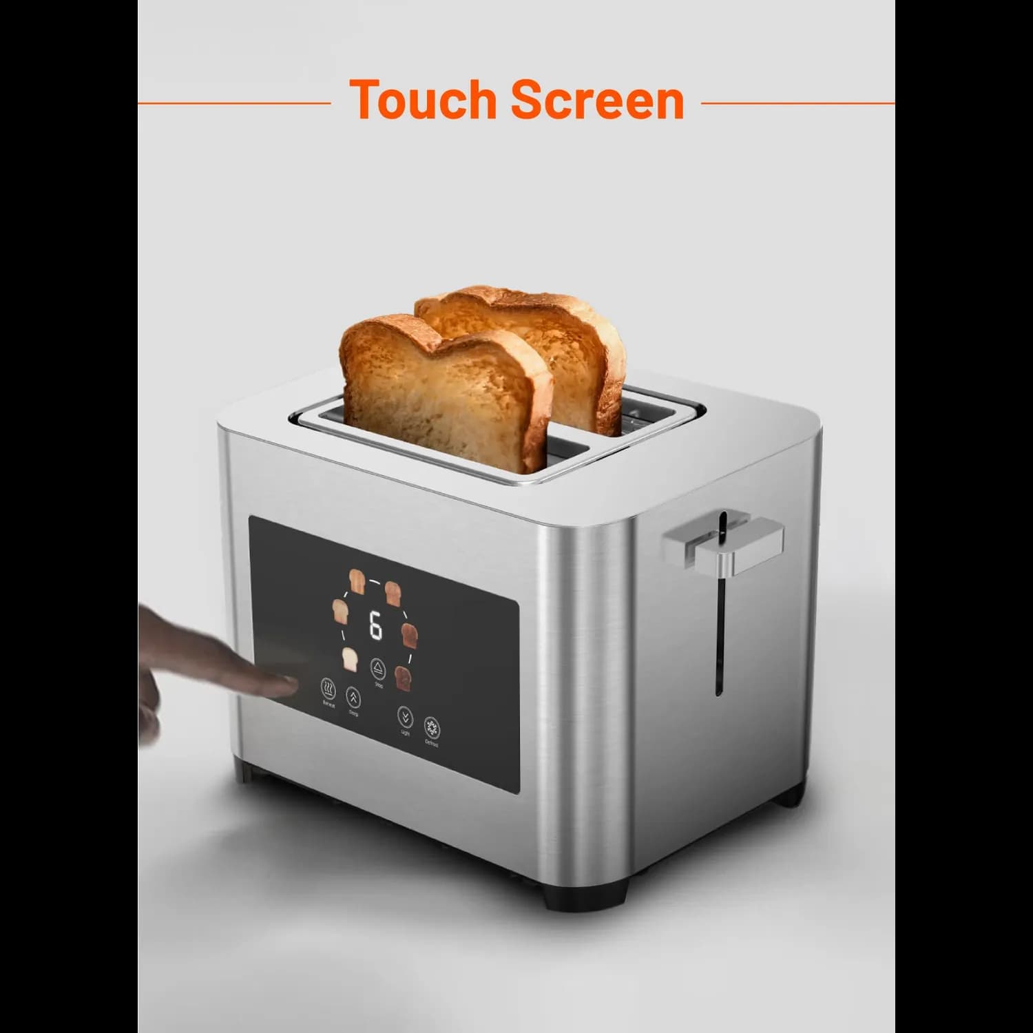 Porodo Air Fryer - 5L Glass Basket, Digital Touch, White 2