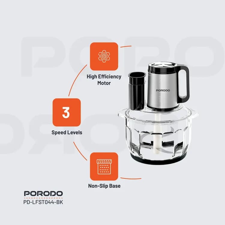 Porodo Meat Chopper - 600W, 5L, Black 3