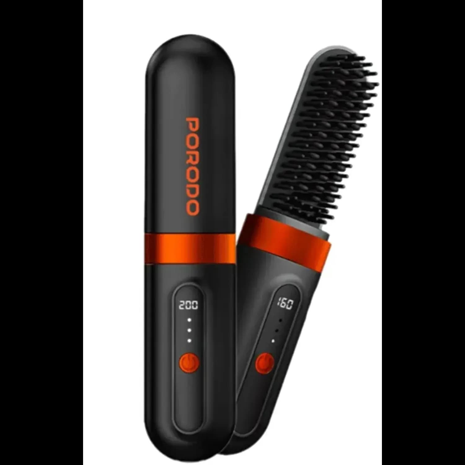 Porodo Heated Styling Brush PDLFST142BK - Cordless, Black 1