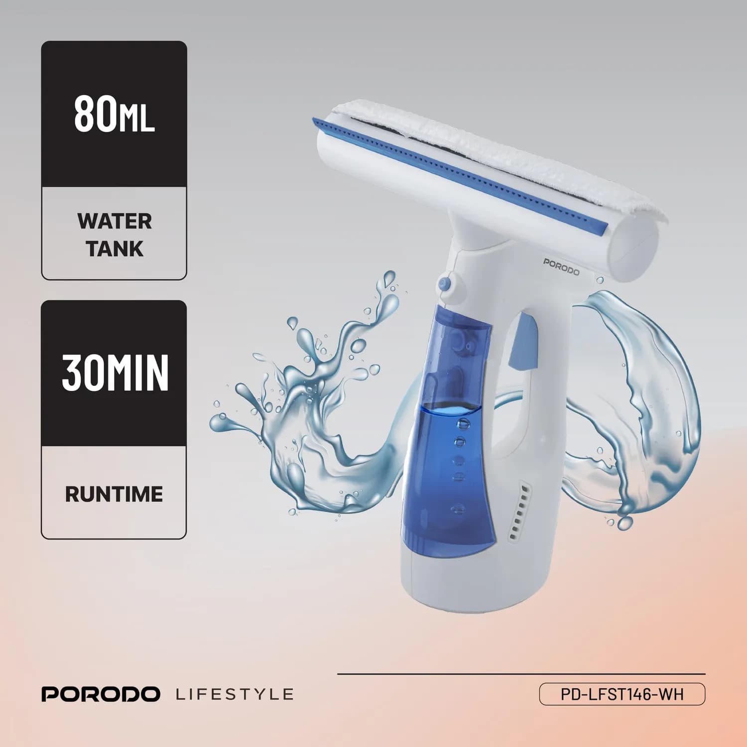 Porodo Steam Cleaner - Multi-Surface, 1050W, Black 3