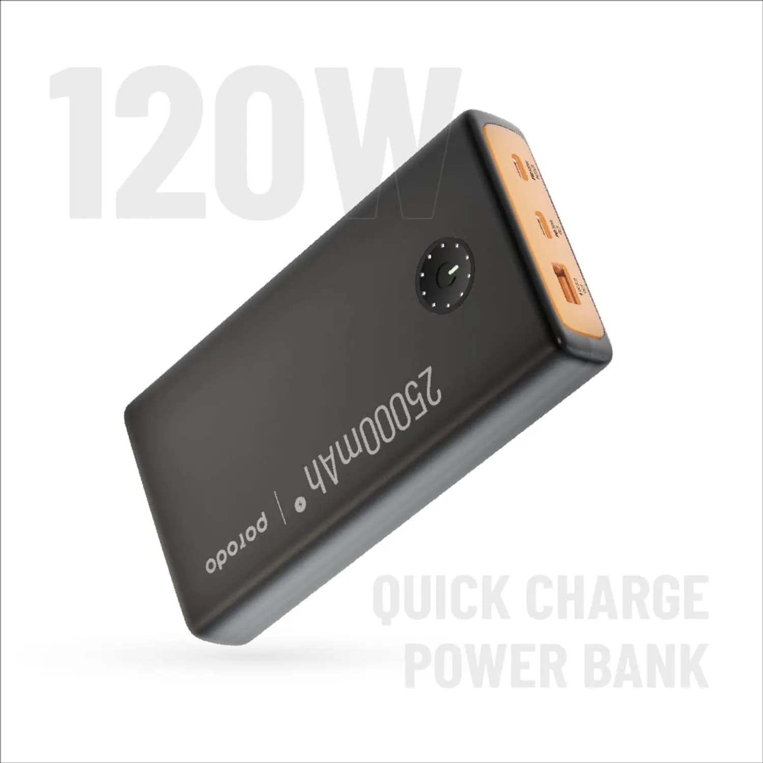 Porodo Power Bank 10000mAh - 20W PD, Black 2