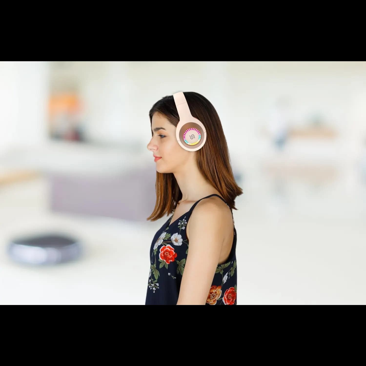 Porodo Wireless Headphones Soundtec RADIANT - Over-Ear, Beige/Orange 5