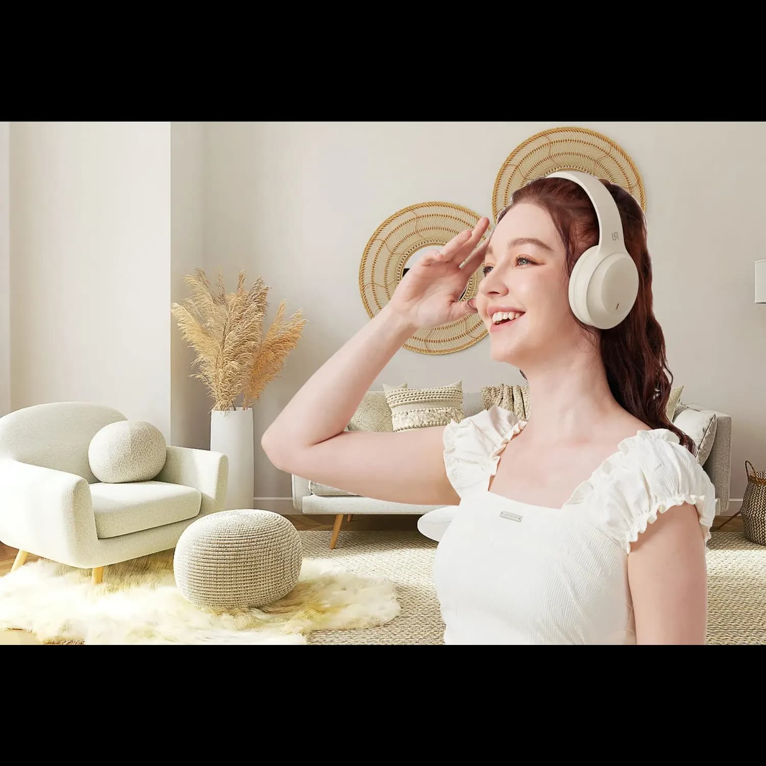 Porodo Wireless Headphones Soundtec PRIMO - ENC, Gaming Mode, Beige 2