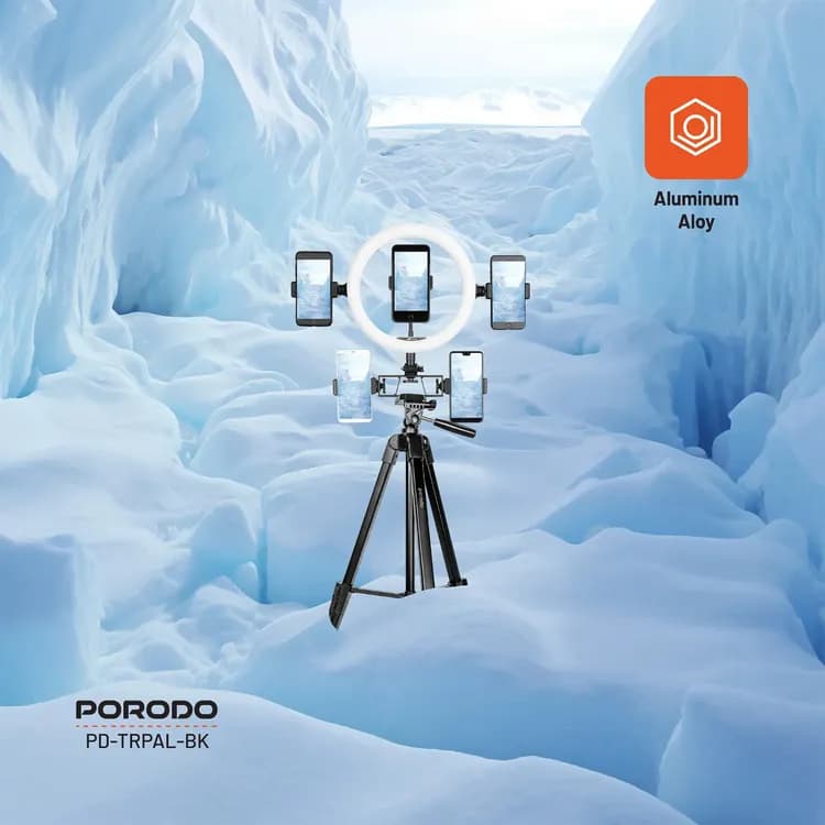 Porodo Gimbal Tripod - 171cm Telescopic, Black 5