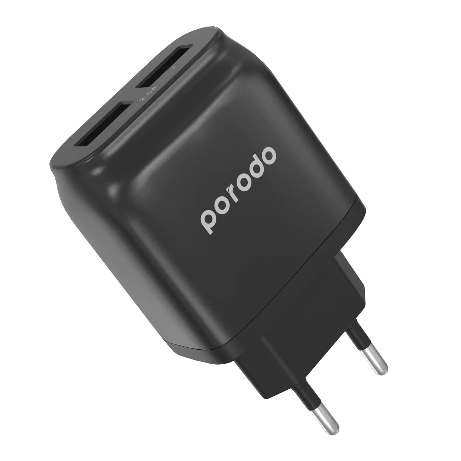 Porodo Dual USB-A Wall Charger 2.4A EU Fast Charging with Over-heat Protection 2
