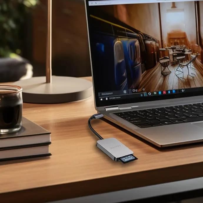 Porodo 2in1 USB-C Card Reader for SD & MicroSD - Grey 2