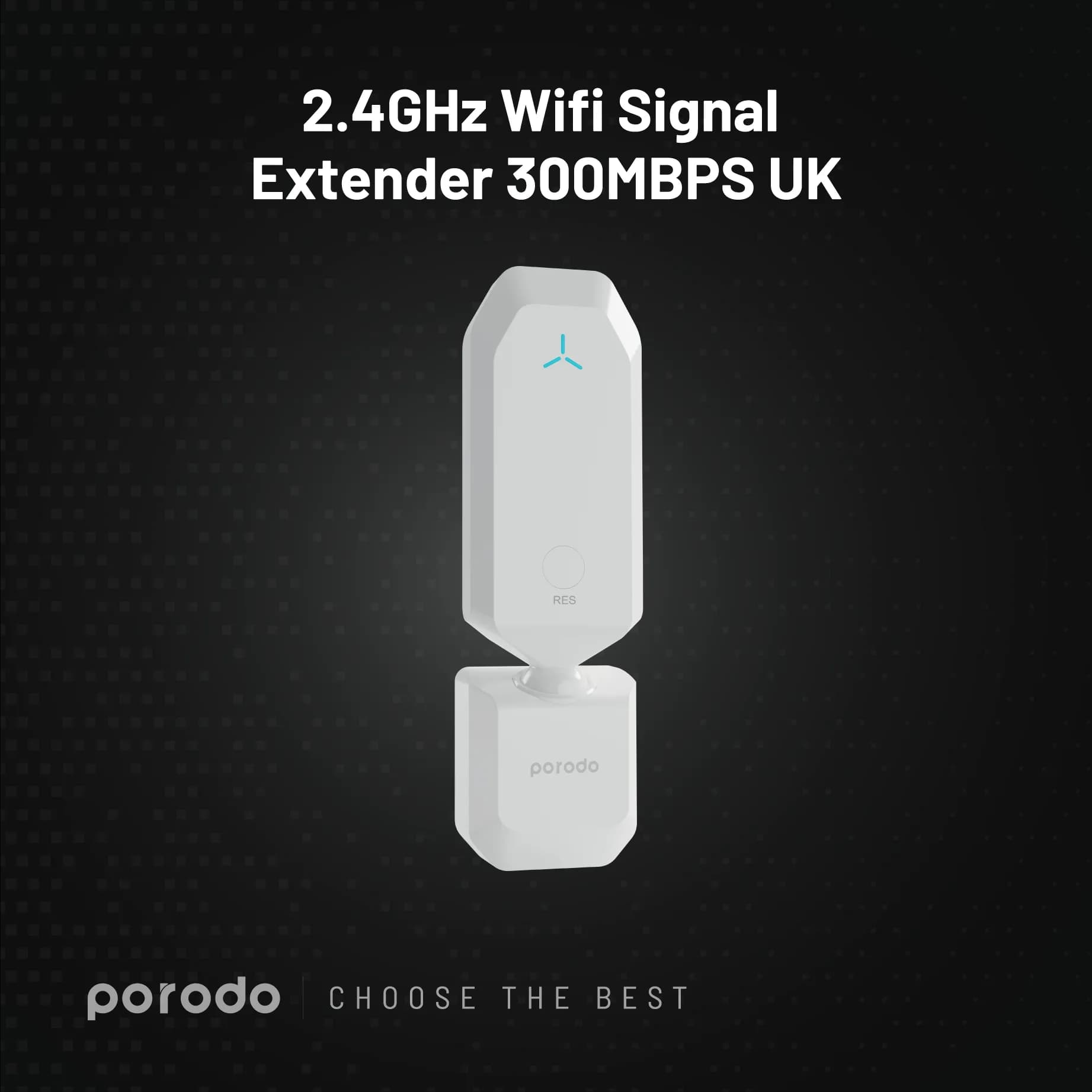 Porodo 2.4GHz Wifi Signal Extender 300MBPS UK - White 4