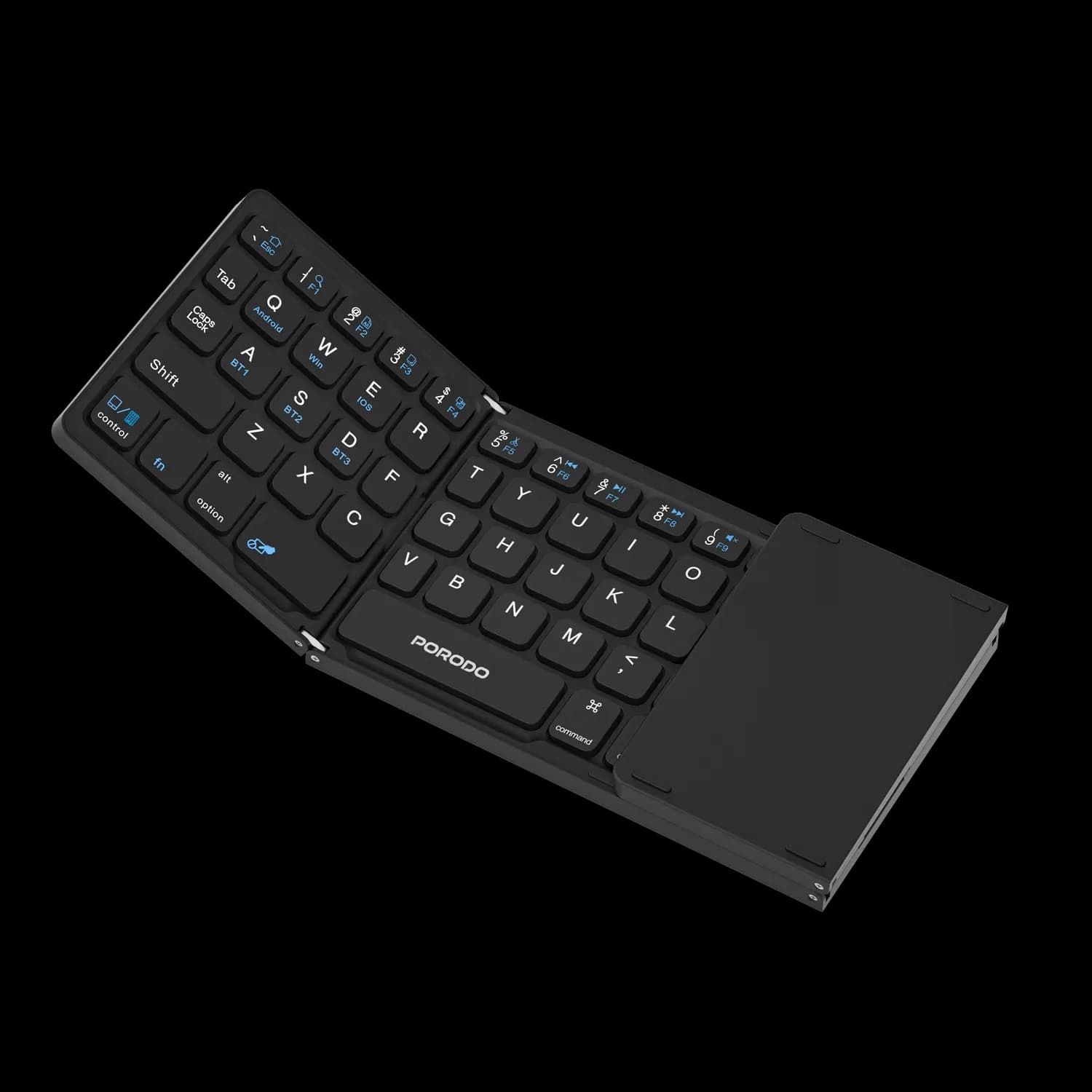 Porodo Folding Keyboard - Slim, Numpad & Touchpad, Black 1 Porodo Folding Keyboard - Slim, Numpad & Touchpad, Black 1