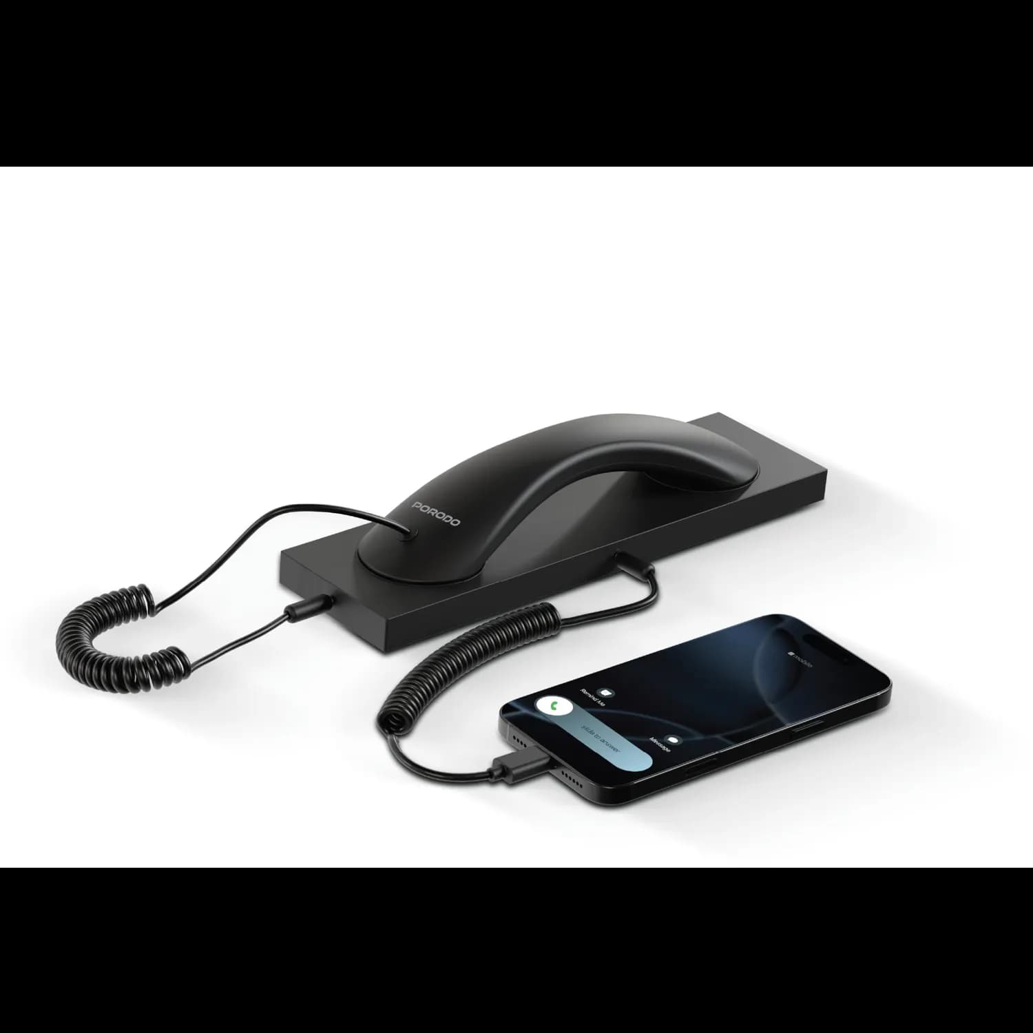 Porodo Retro Telephone Handset - USB-C, Noise-Cancelling, Black 1 Porodo Retro Telephone Handset - USB-C, Noise-Cancelling, Black 1