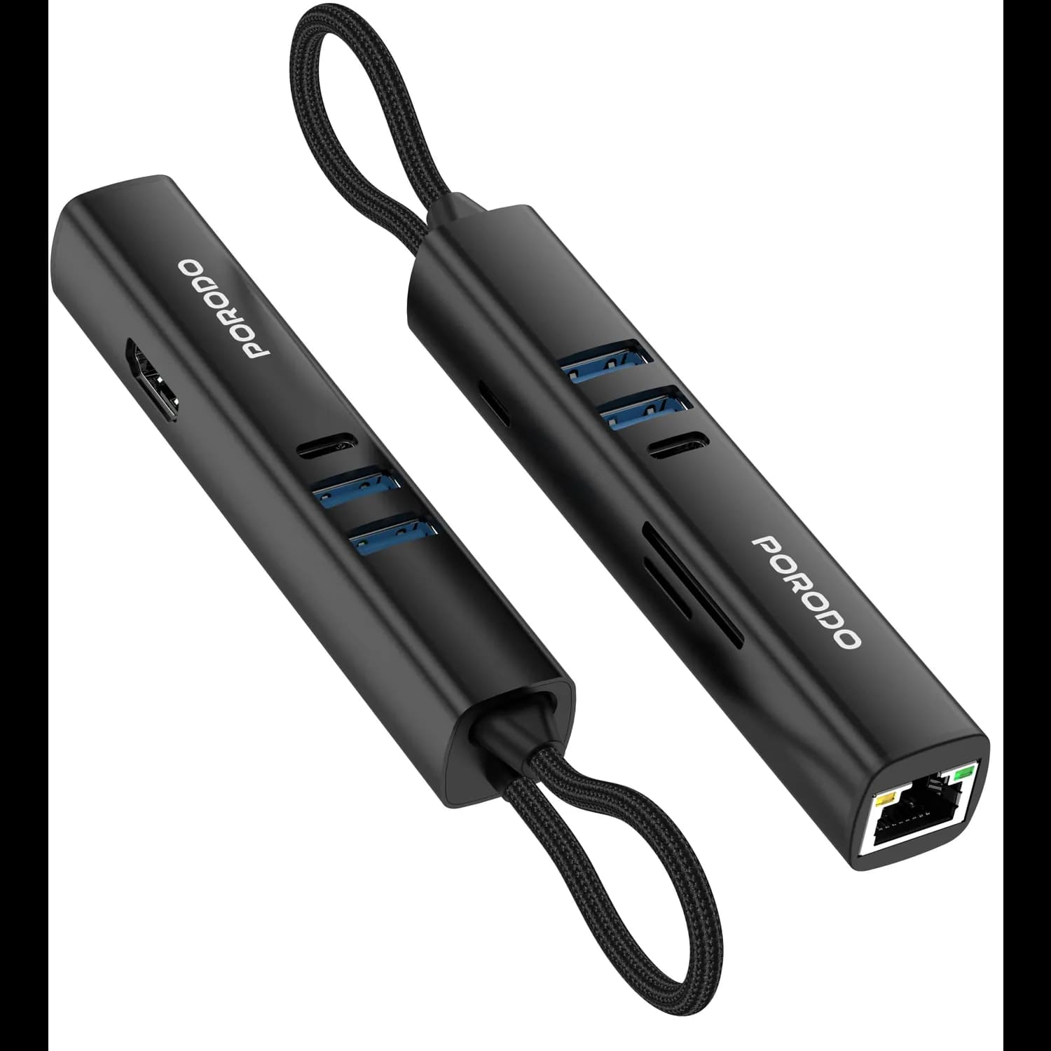 Porodo USB Hub - 7-in-1, 100W PD, Black 3