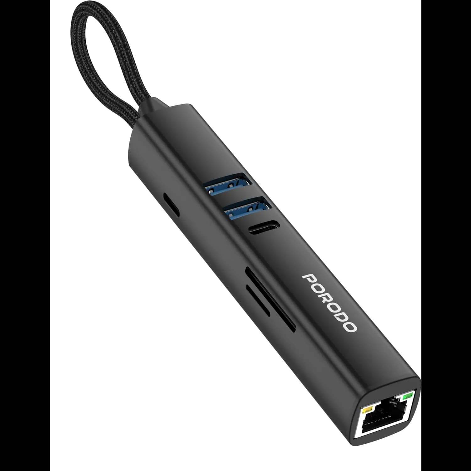 Porodo USB Hub - 7-in-1, 100W PD, Black 5