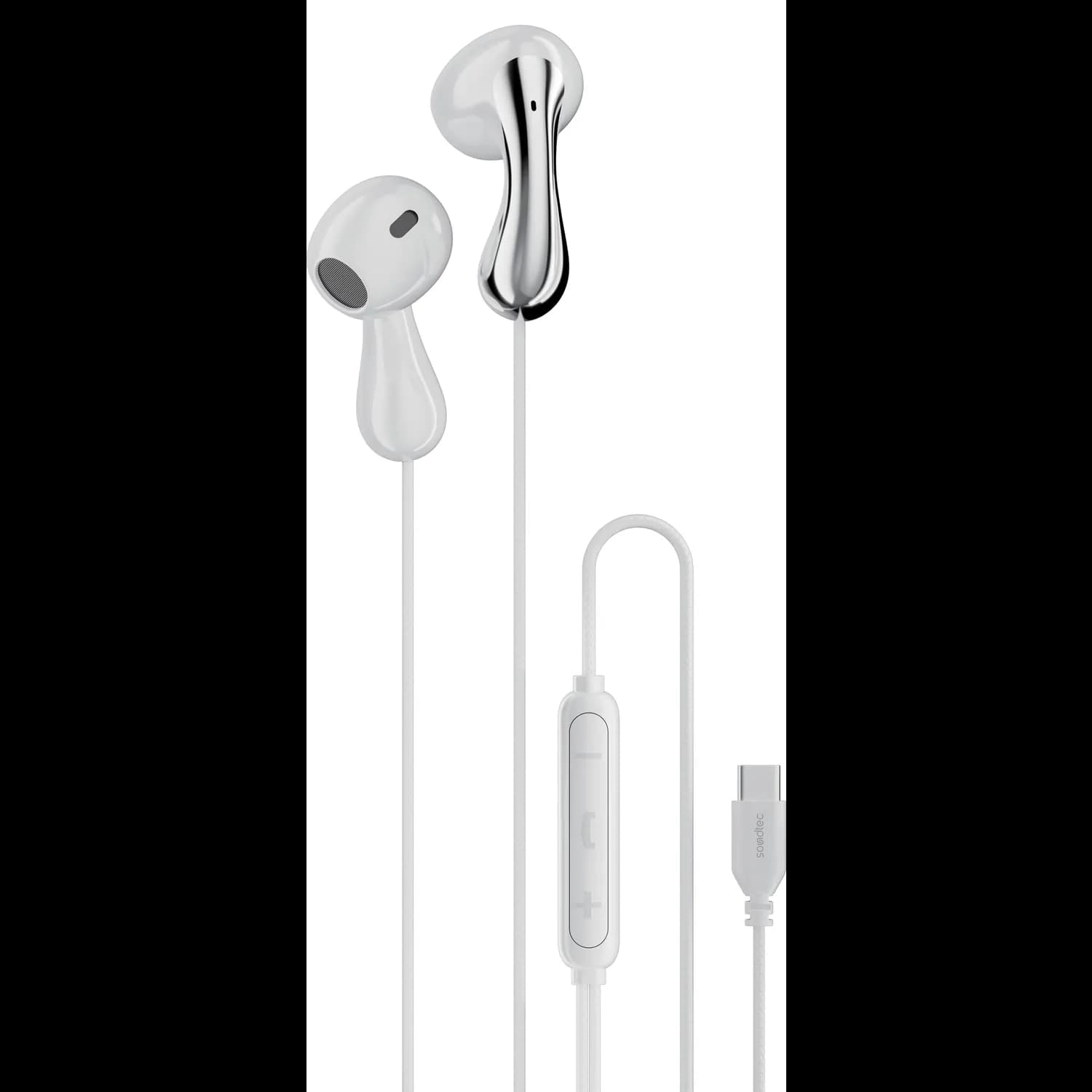 Porodo Wired Earphones Soundtec - 3-Button Control, White 1 Porodo Wired Earphones Soundtec - 3-Button Control, White 1