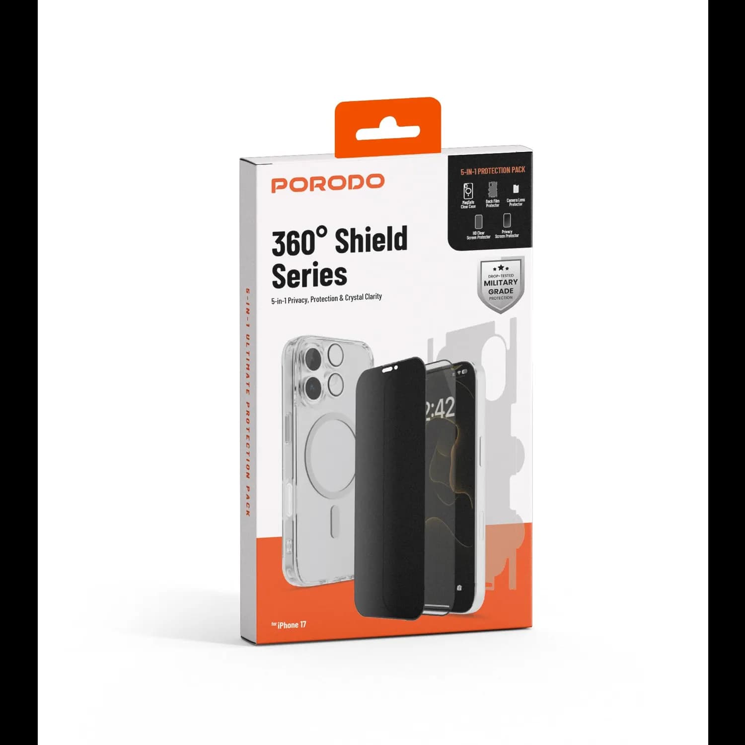 Porodo Protection Pack iPhone 17 - 5-in-1 Combo, Clear 3