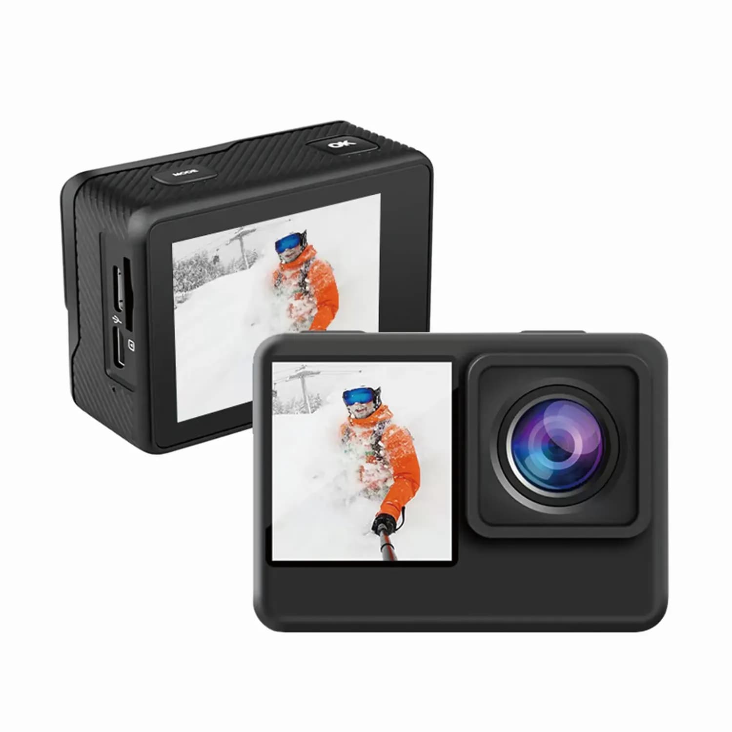 Porodo Action Camera - Waterproof, Dual Screen, Black 1 Porodo Action Camera - Waterproof, Dual Screen, Black 1