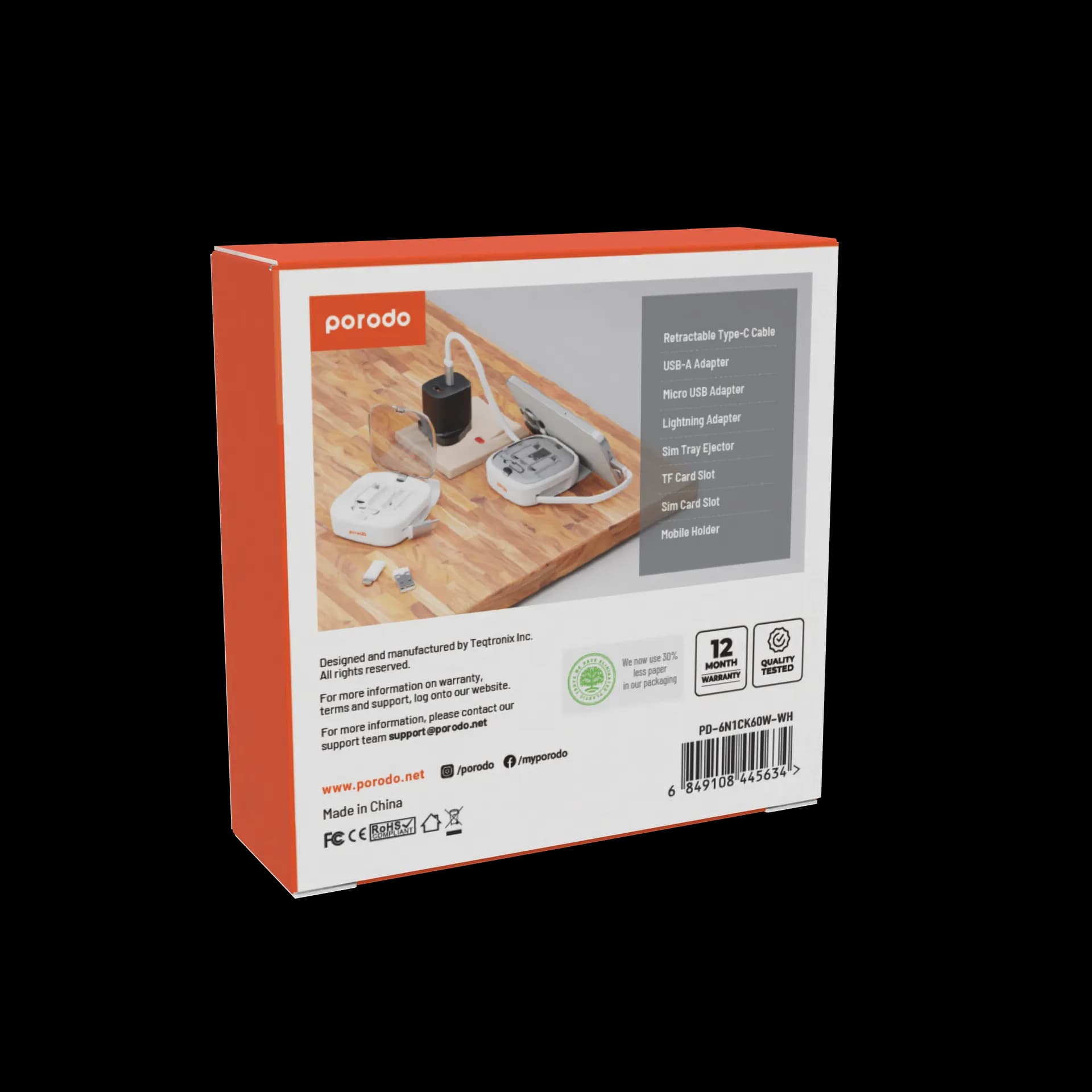 Porodo Multi-Device Charging Kit Data & Charge - White 4