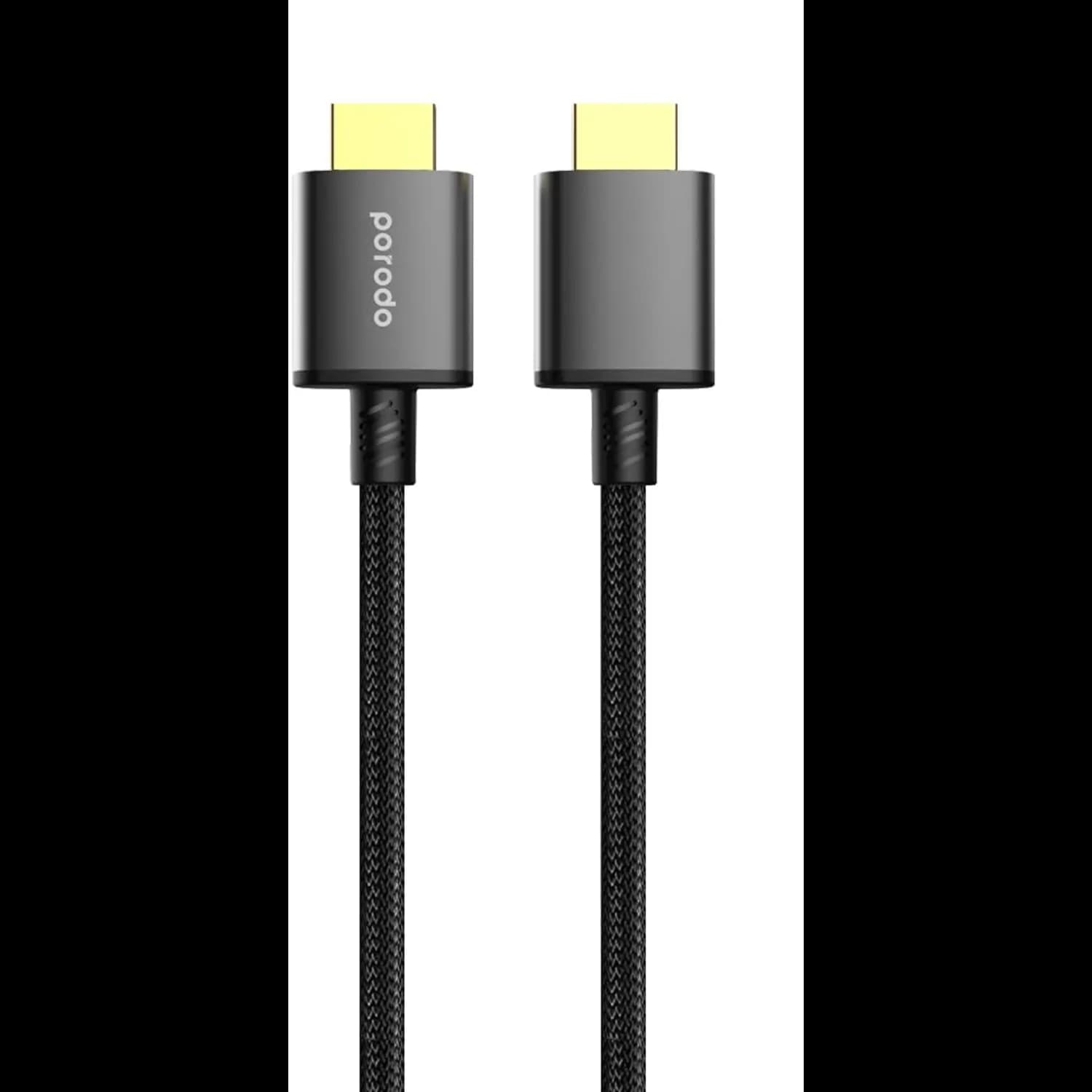 Porodo HDMI Cable - 8K 48Gbps, 1.8M, Black 1 Porodo HDMI Cable - 8K 48Gbps, 1.8M, Black 1