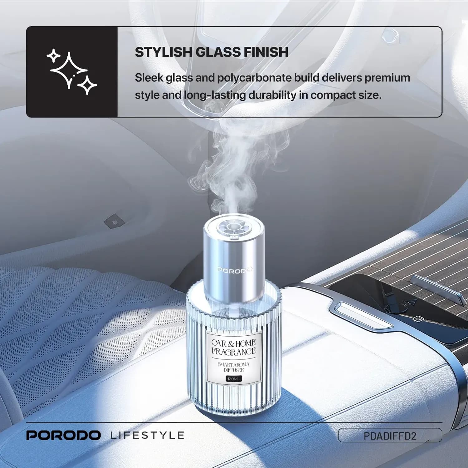 Porodo Aroma Diffuser Grasse - 120ml, White 3