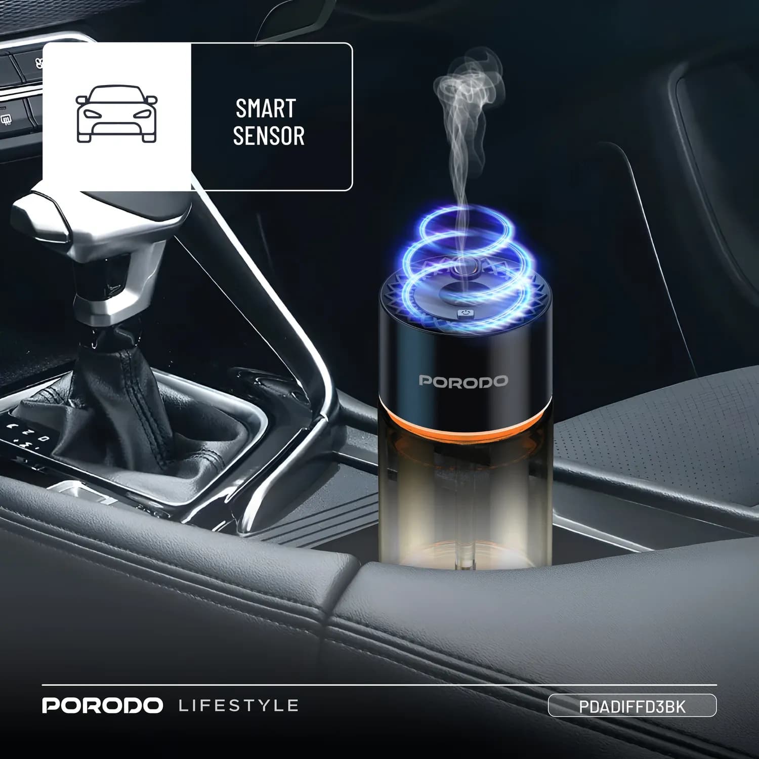 Porodo Aroma Diffuser Valencia - Smart Sensor, Black 4
