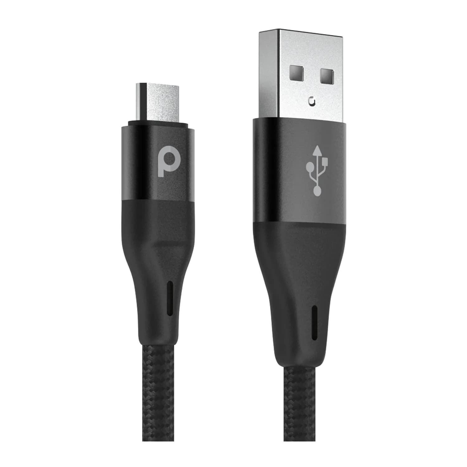 Porodo Braided Micro USB Cable 2.2M 2.4A (Aluminum) 3