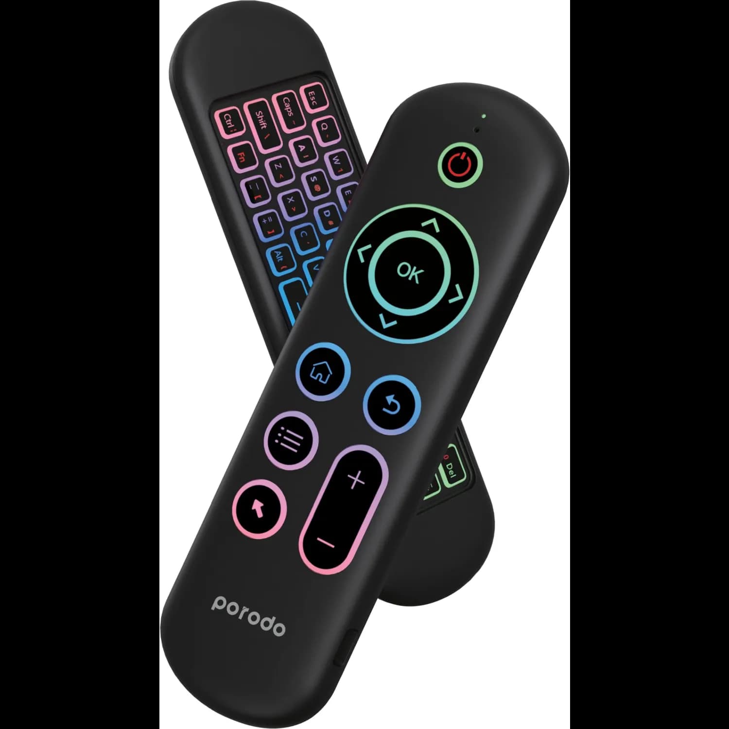 Porodo Mini Keyboard Air Mouse - Bluetooth 5.2, RGB Backlight, Black 1 Porodo Mini Keyboard Air Mouse - Bluetooth 5.2, RGB Backlight, Black 1