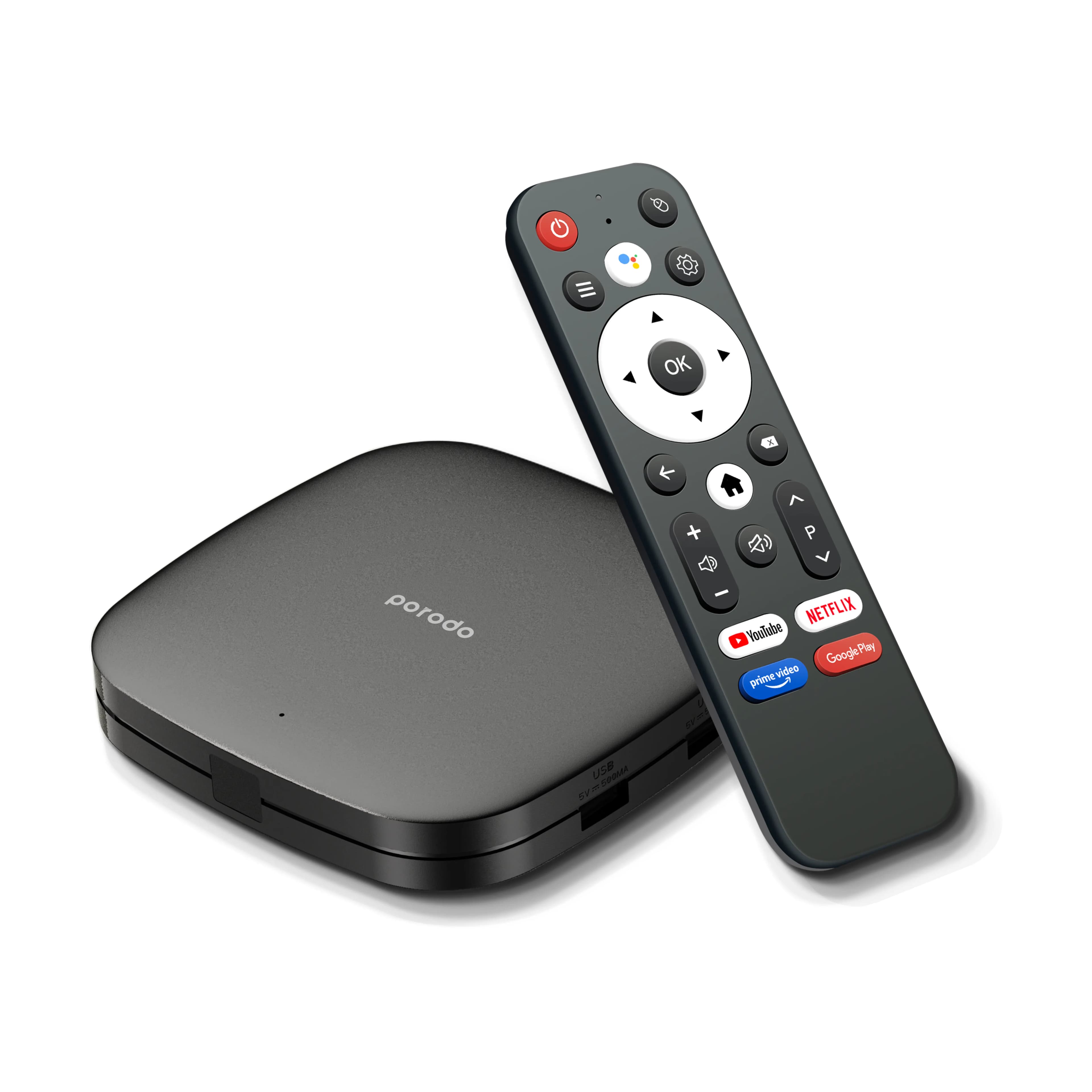 Porodo Android TV Box: 1080P, 2GB RAM, 8GB ROM, 4K Support - Black 4