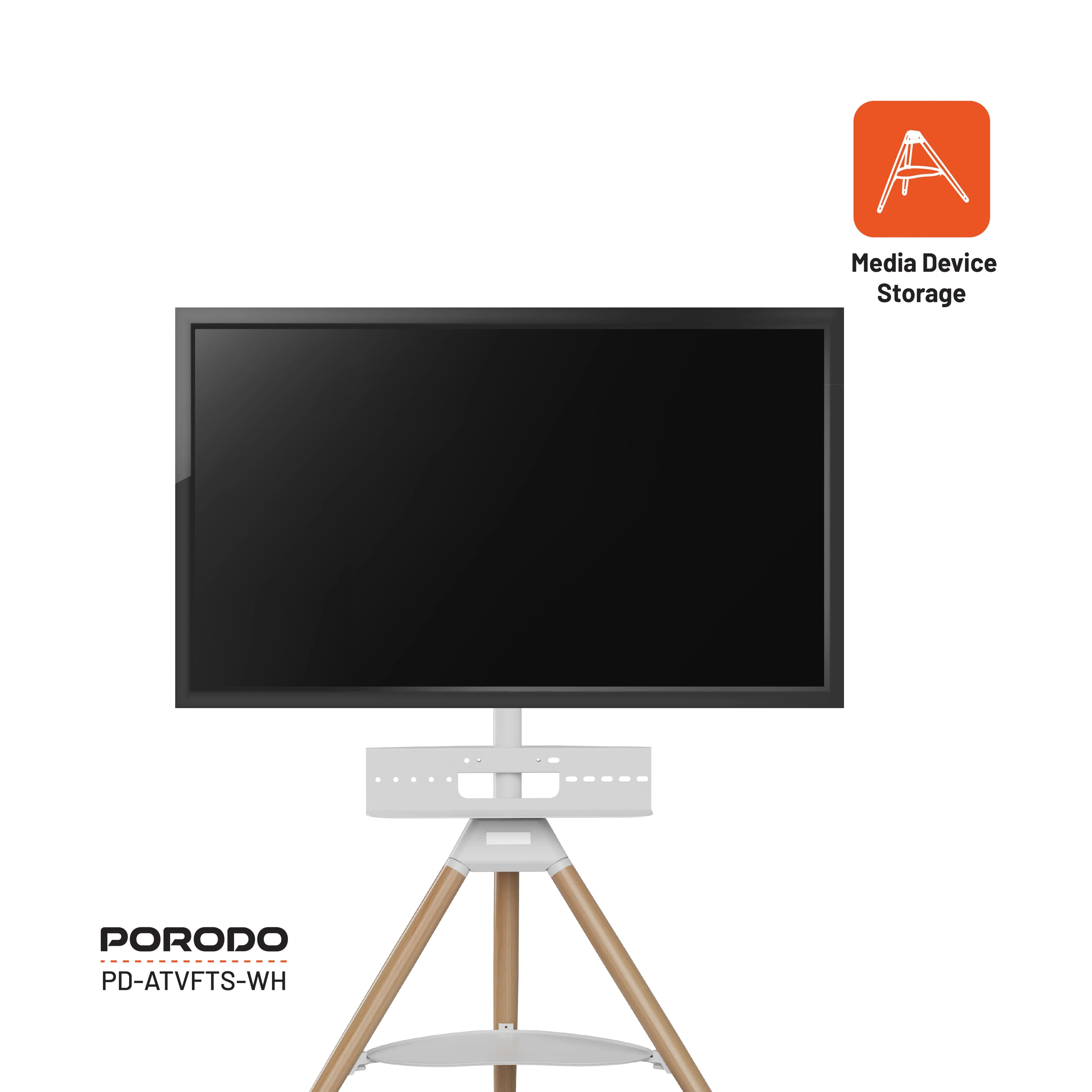 Porodo TV Stand Wooden Tripod 4