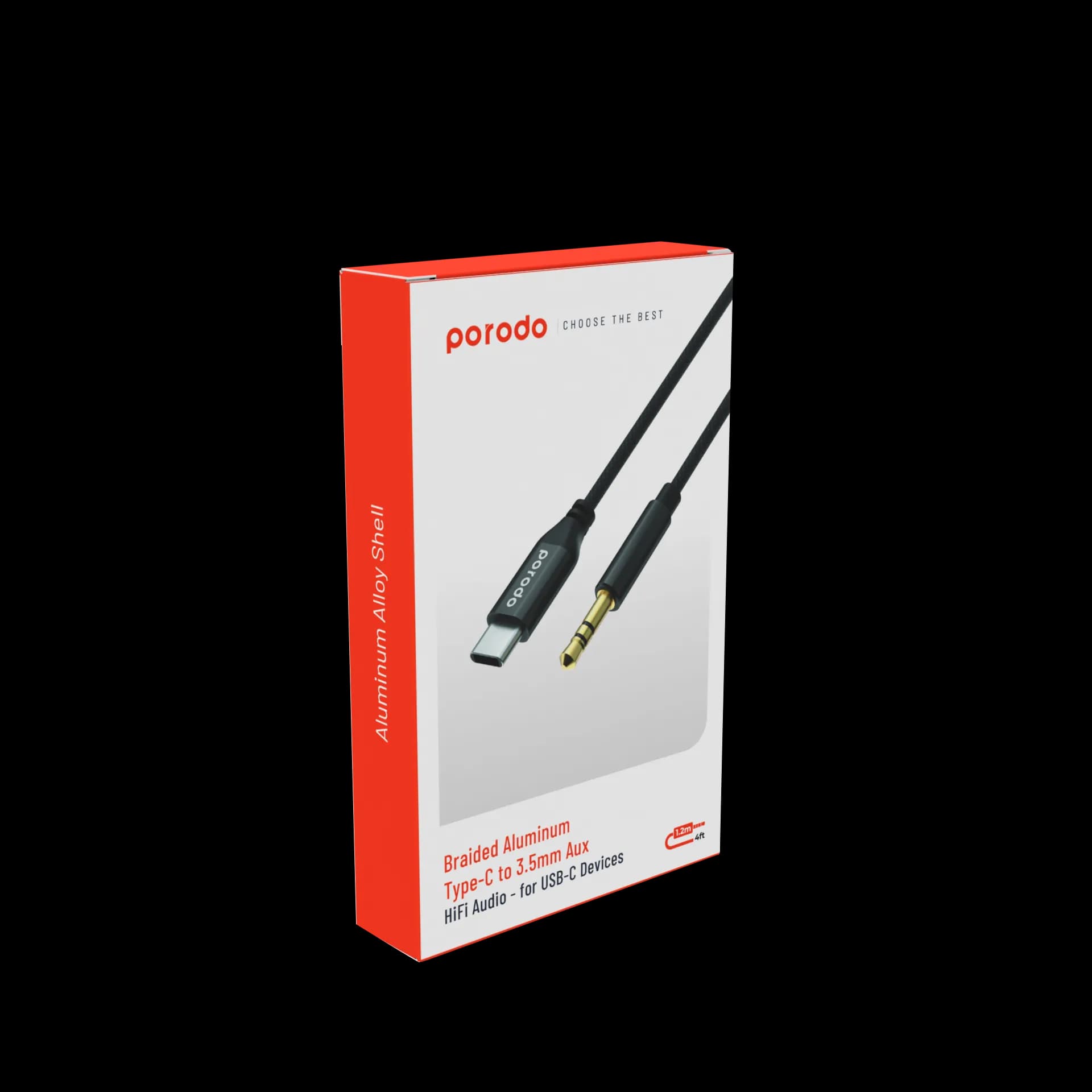 Porodo Aluminum Type-C to AUX Cable 3