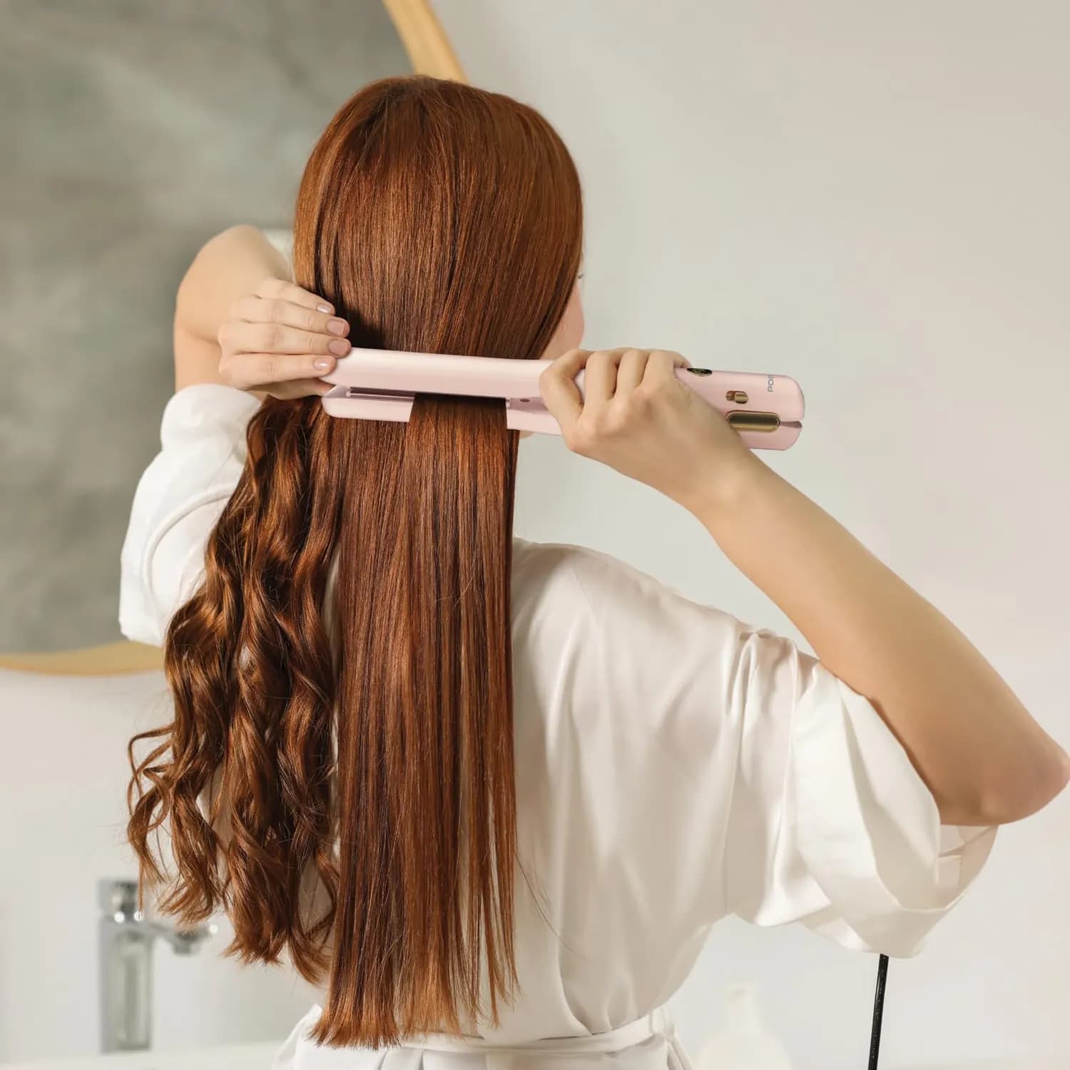 Porodo Handheld Hair Straightener - Smart Temp Control, Pink 2