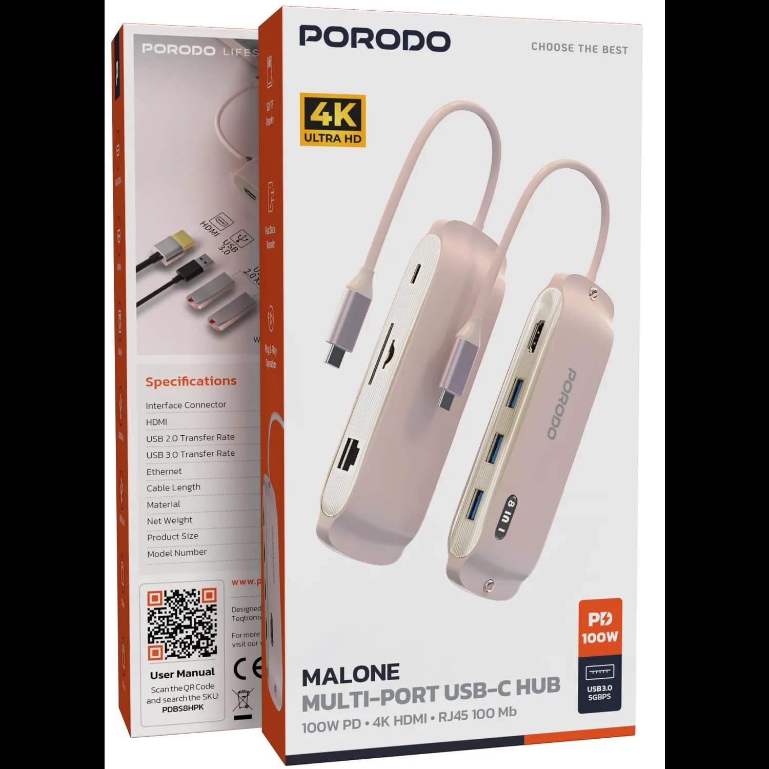 Porodo LED Desk Lamp Brite - RGB Smart, Black 4
