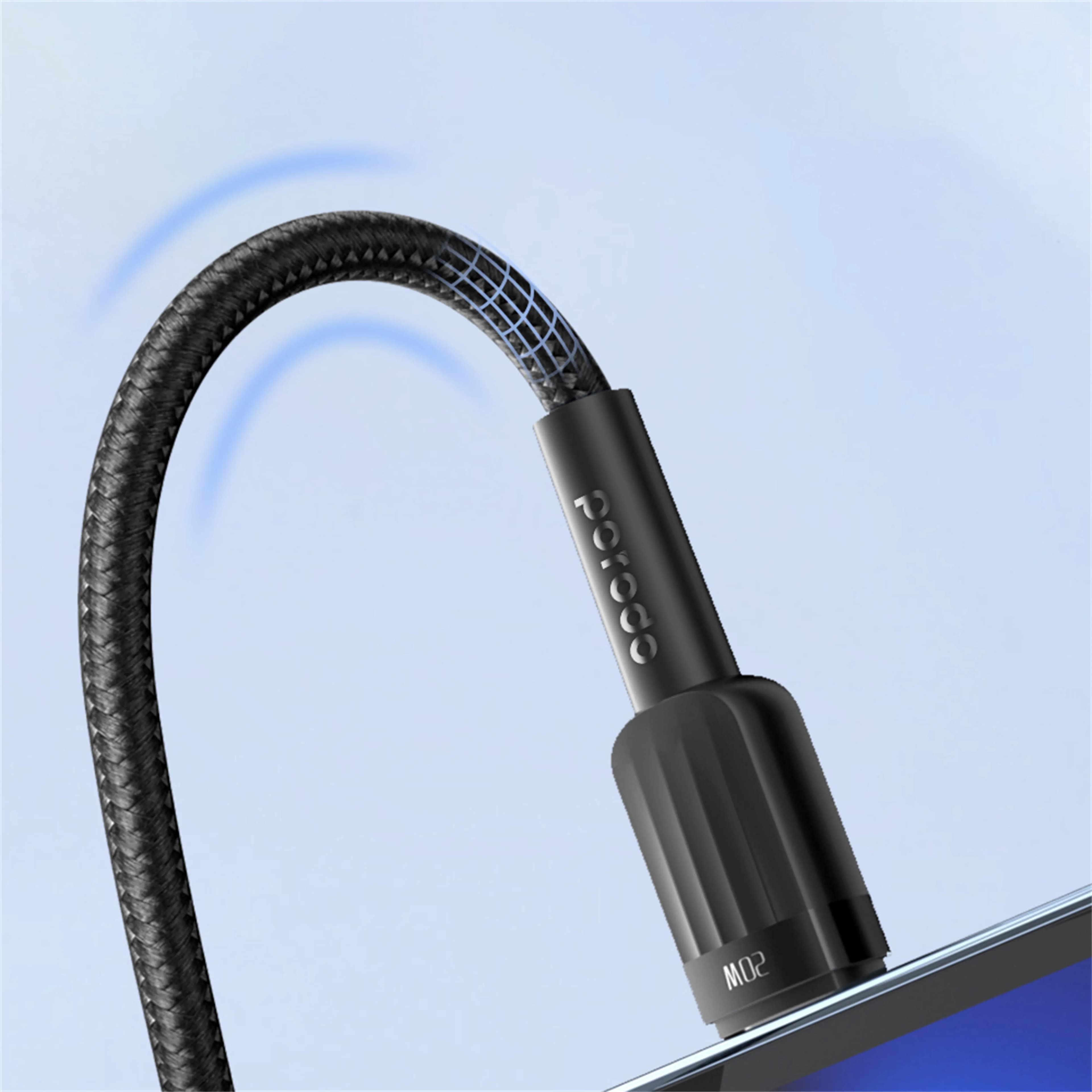 Porodo Braided 20W PD C to Lightning Fast Charging Cable 1M 2