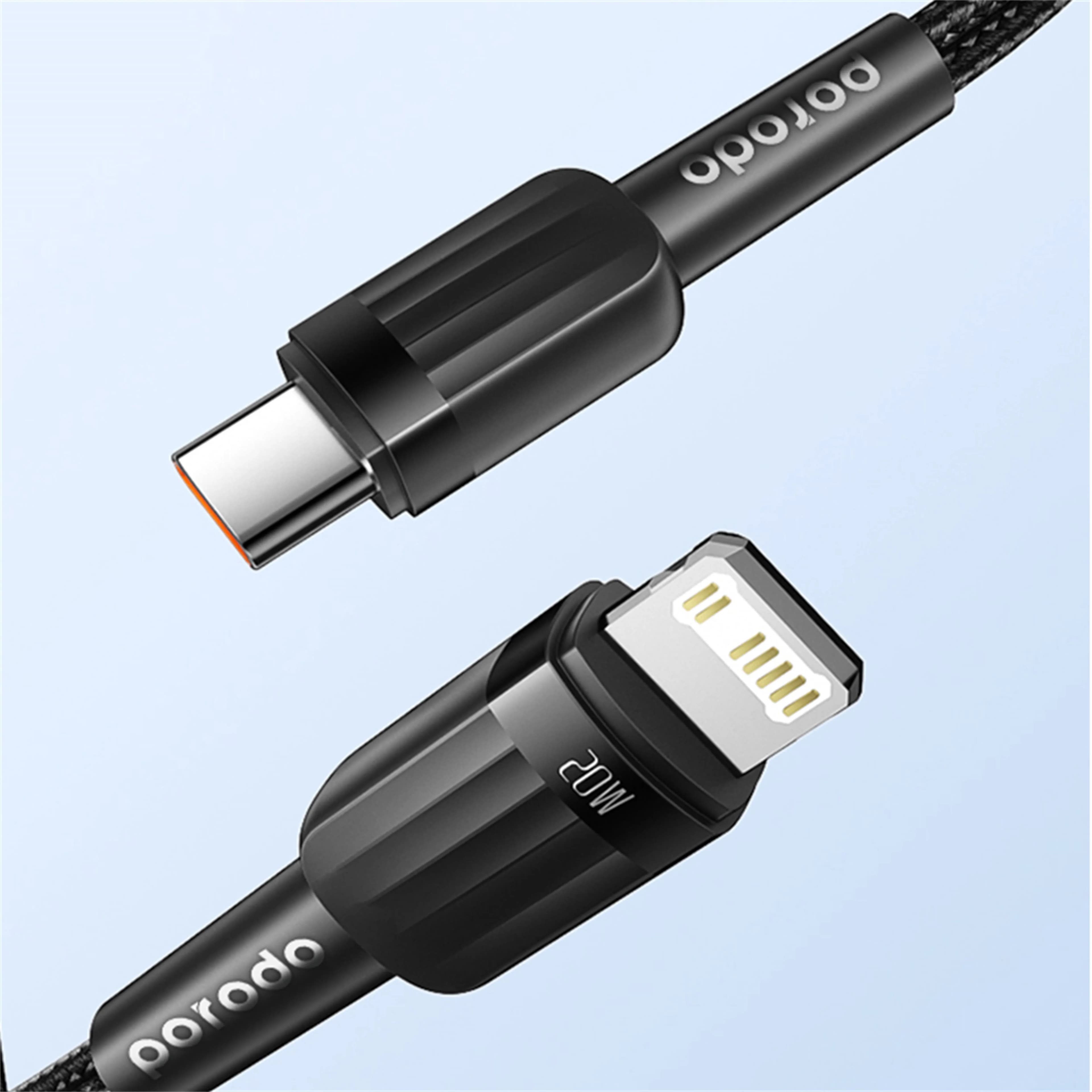 Porodo Braided 20W PD C to Lightning Fast Charging Cable 1M 3