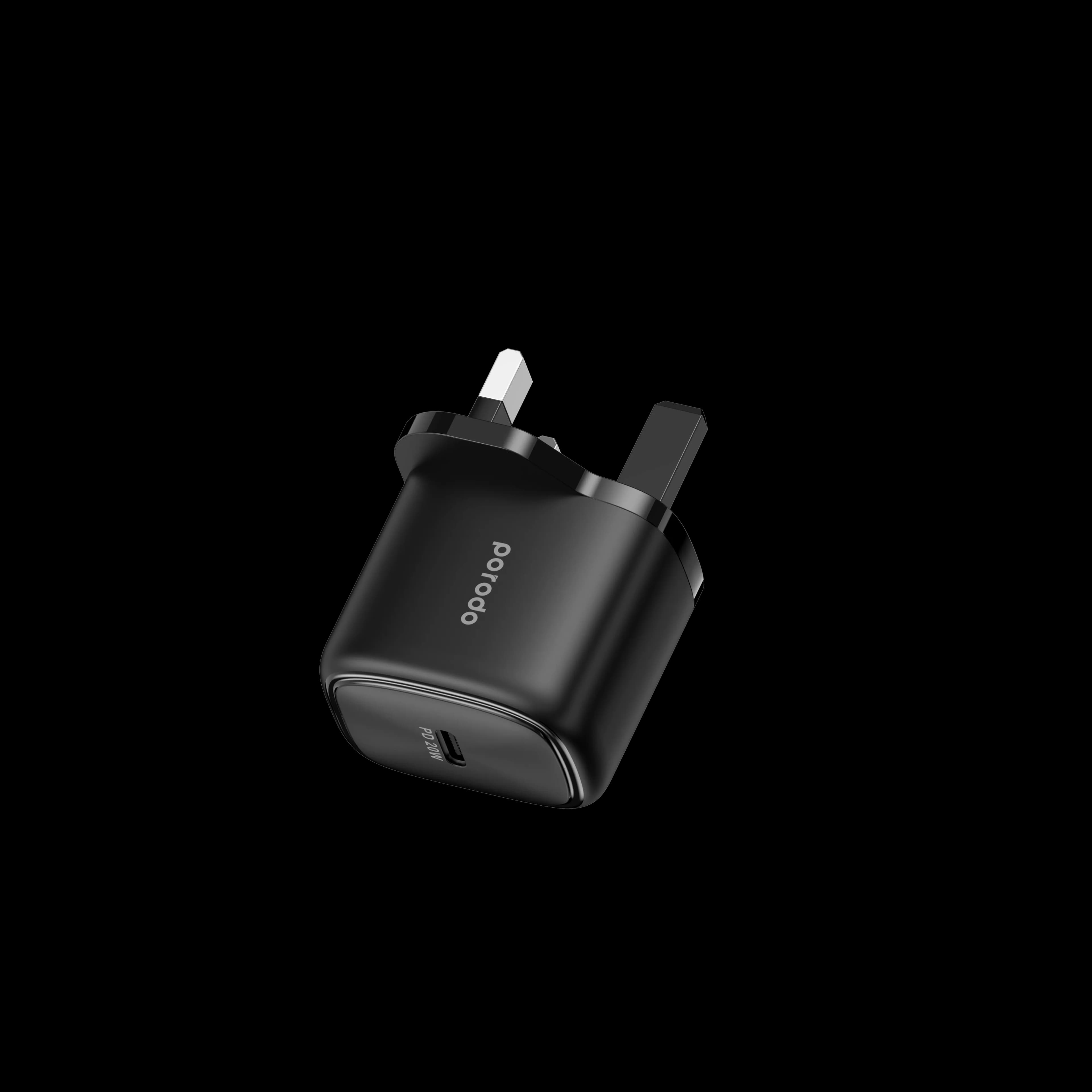 Porodo 20W Single USB C Charger UK - Black 3